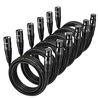 Vista 19 de Cable XLR de 1.5 pies, 6 unidades, cables de micrófono, cable de altavoz de micrófono equilibrado de alta calidad con cable XLR macho a hembra DMX