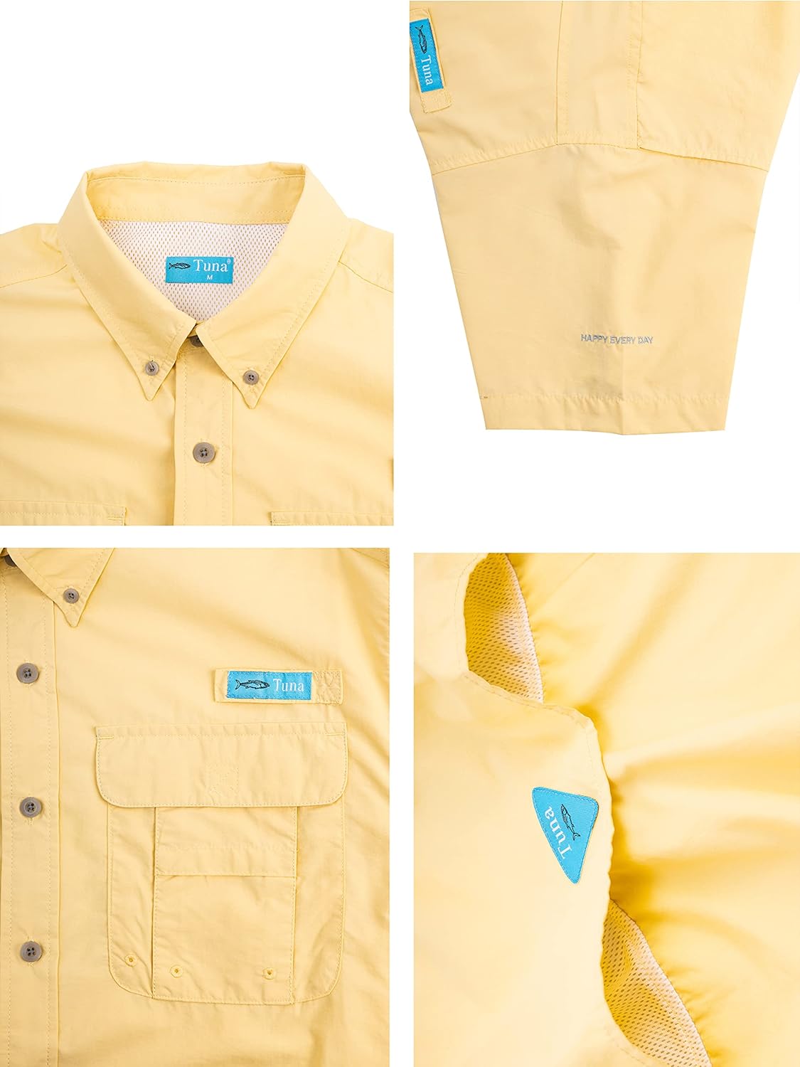Mens Fishing Shirts Short Sleeve UV UPF 50+ Sun Protection Breathable Waterproof Quick - Dry for Hiking Camping