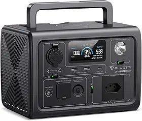 BLUETTI EB3A Gerador de Energia Solar, Bateria LiFePO4 de 268Wh com 1 Tomada CA de 120V | 600W (Pico de 1200W), Recarregue de 0 a 80% em 30 Min, Gerador Solar para Camping ao Ar Livre