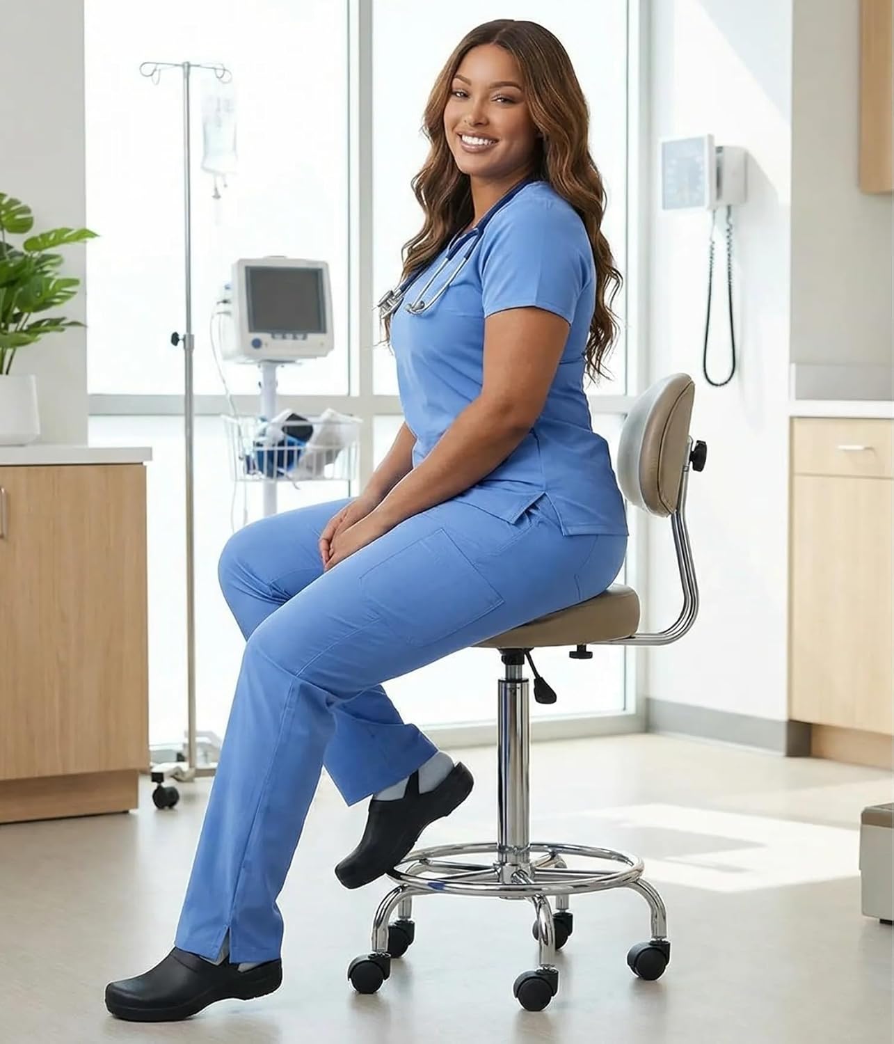 ANGIE UNIFORMS YOGAFLEX - TALL & PETITE. Soft & Stretchy Scrub Set for Women. 2-Pocket Top and 5 Pocket Pants. Modern Fit. - Image 6