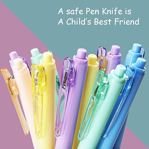 Miniatura 4 de Paquete de 10 cuchillos retráctiles de cerámica para manualidades, cuchillo de corte de precisión con agarre de silicona que parece un bolígrafo,