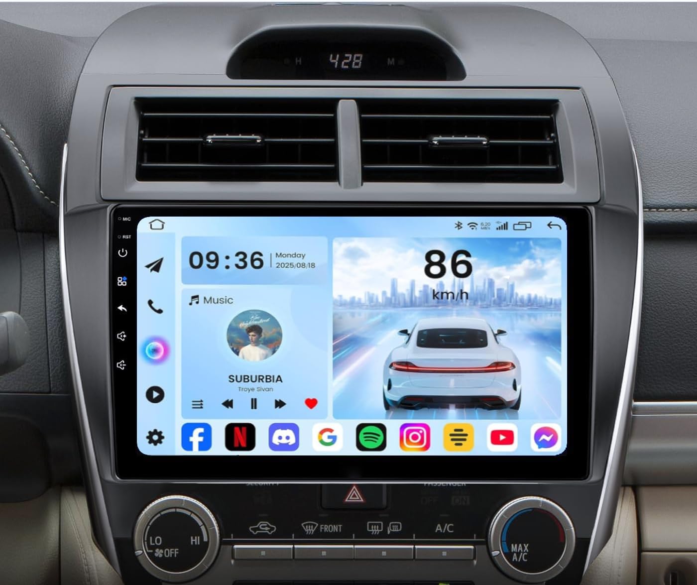 [4+64G] Android 13 Car Stereo with Wireless Apple Carplay & Android Auto for Toyota Camry 2015-2017 10.1" Touchscreen Radio Upgrade with AHD Camera,GPS Navigation,SWC,WiFi,FM,Bluetooth