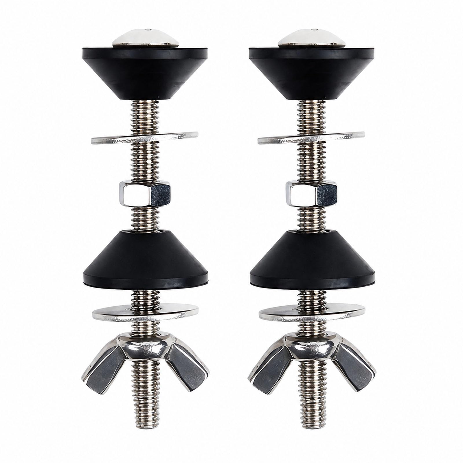 Tinminx 2PCS Universal Toilet Tank Screws Bolts Kit | Heavy Duty M10 Toilet Bolts with Waterproof Stainless Steel & Rubber Washers Gaskets | Extra Long Screw for Toilet Seat Fastening & Fixing