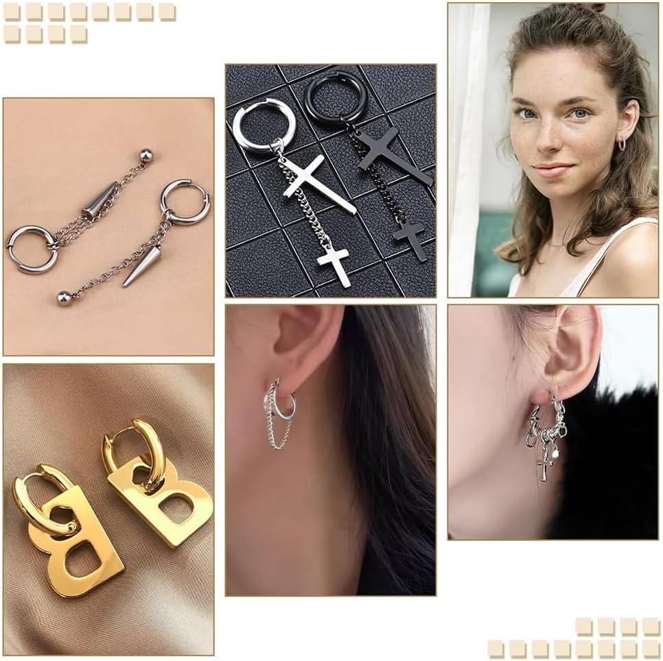 UNICRAFTALE 32Pcs 2 Colors Huggie Hoop Earrings 20mm Ear Cuff Golden Tiny Hoop Earring Stainless Steel Earrings Round Earring Earwires Components Jewelry Gift for DIY Jewelry Making - Image 5