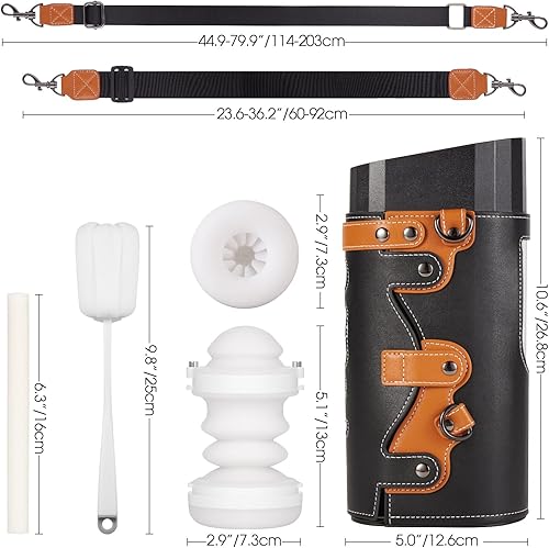 Vista 7 de Automatic Male Masturbators Cup - Hands Free Visible Masturbator Cup Blowjob Machine with 10 Thrusting & 2 Realistic Sleeves & Wearable Strap Adult