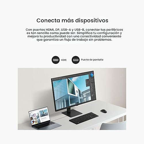 Miniatura 8 de SAMSUNG Monitor de alta resolución ViewFinity S7 (S70D) de 27 pulgadas 4K UHD con HDR10, múltiples puertos, soporte de fácil instalación, cuidado