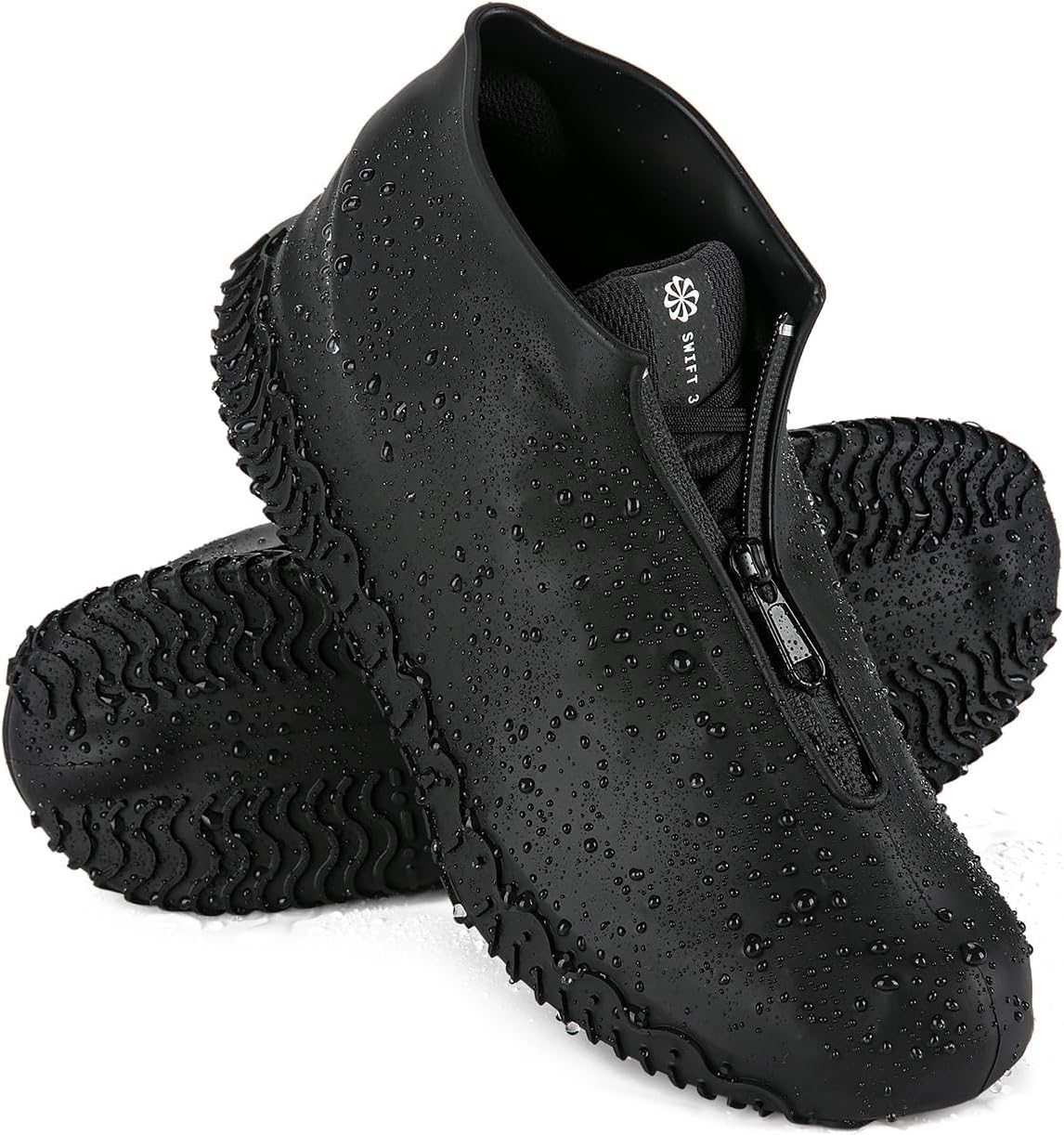 - Zbyoujer Waterproof Rain Shoe Covers, Silicone Overshoes with Zipper Non-slip Galoshes for Men and Women