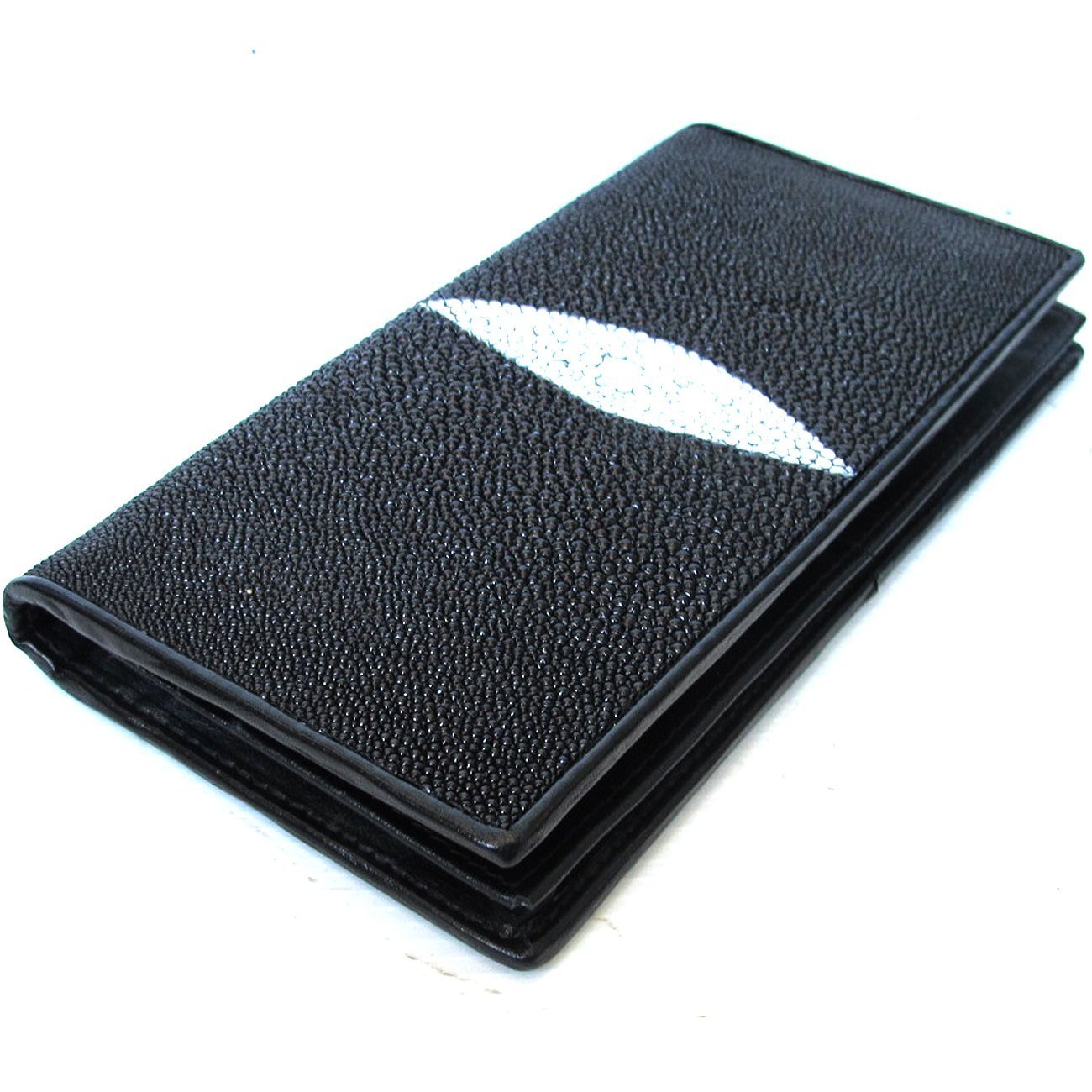 "HelloBangkok" BEAUTIFUL WOMEN GENUINE STINGRAY LETHER CLUTCH BIFOLD WALLET SIZE = 5.0 INCHES X 8.0 INCHES