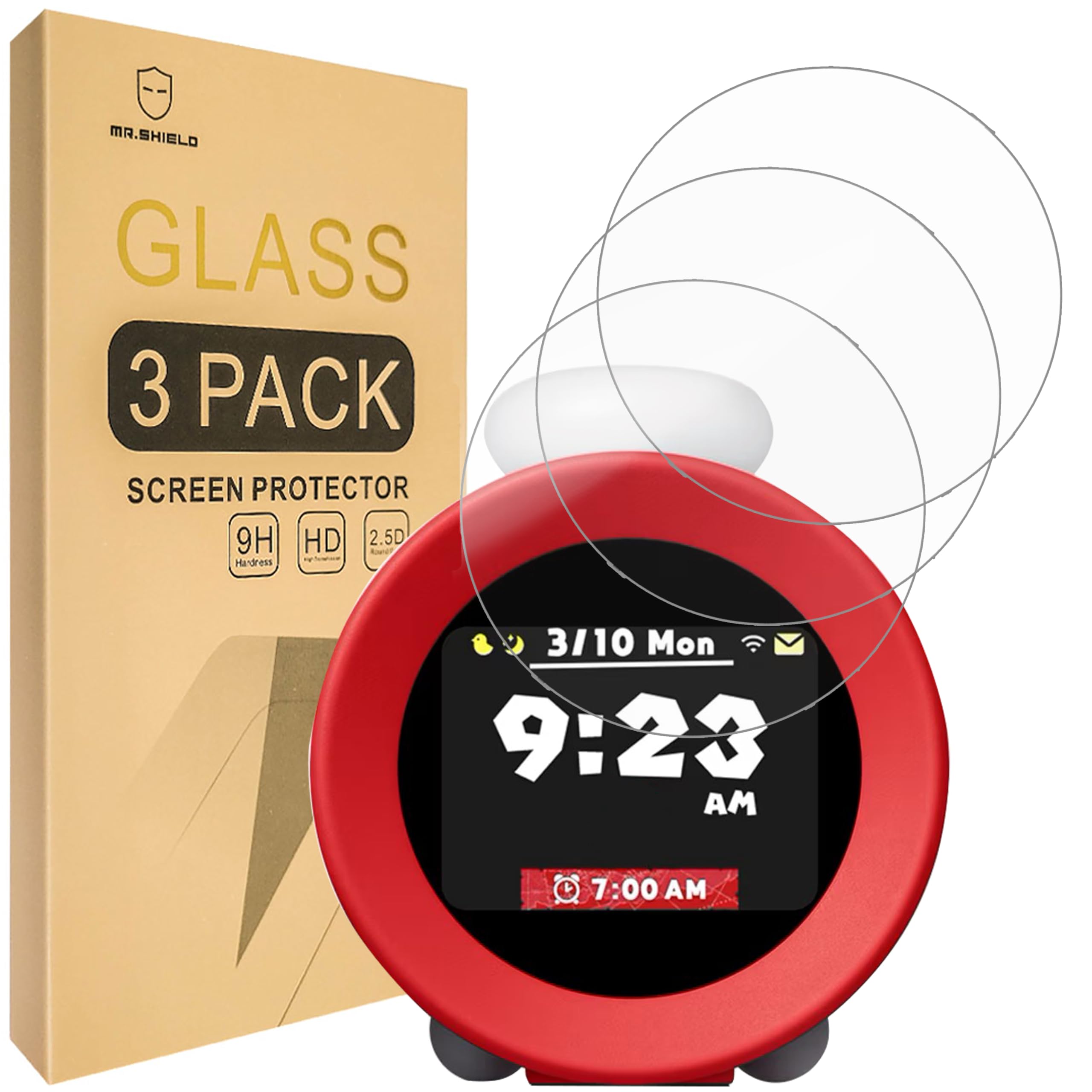 Mr.Shield Screen Protector compatible with Nintendo Sound Clock Alarmo [Tempered Glass] [3-PACK] [Japan Glass with 9H Hard...