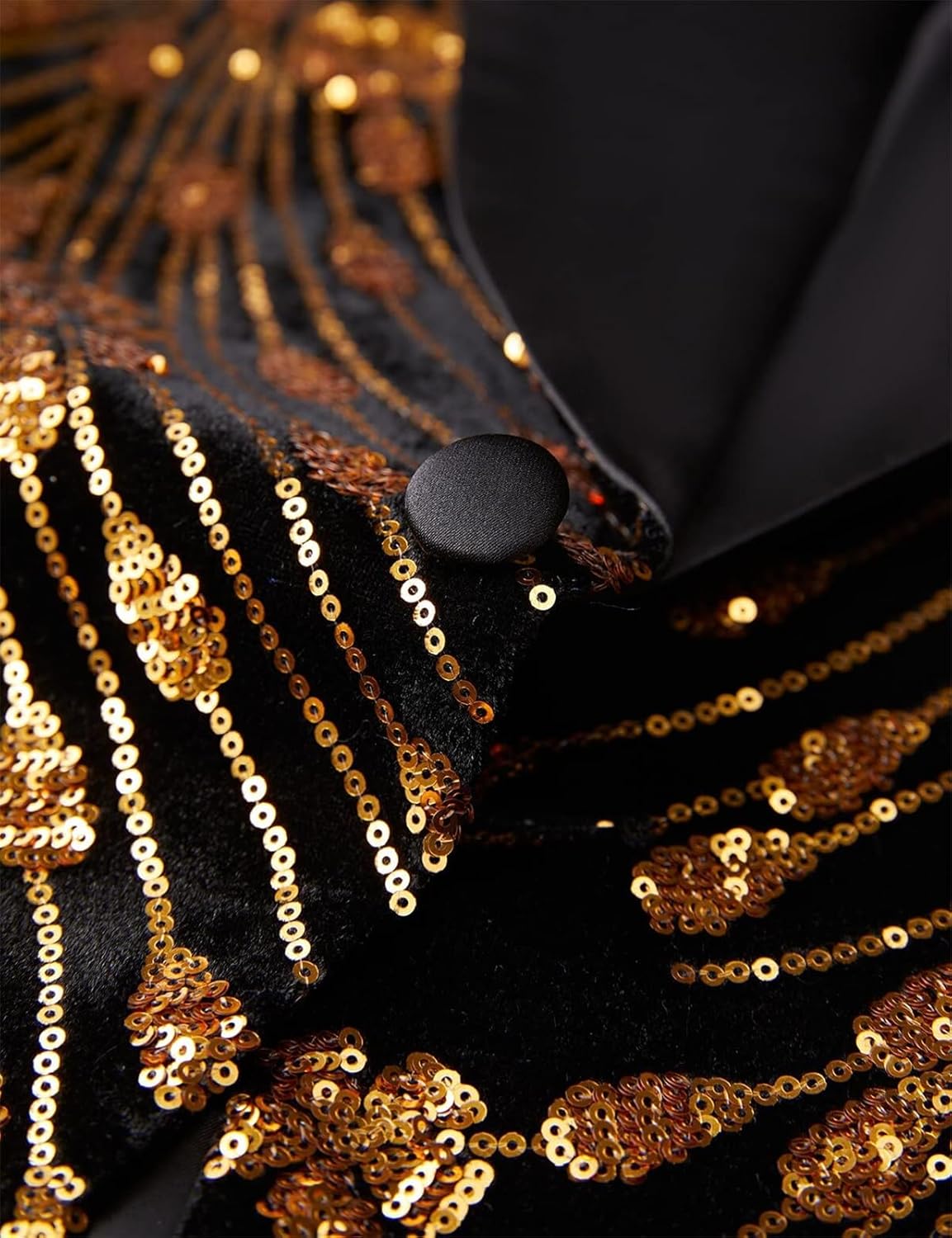 Men's Shiny Sequins Velvet Flower Blazer Jacket Shawl Lapels Slim Fit Tuxedos for Dinner,Prom,Disco,Wedding