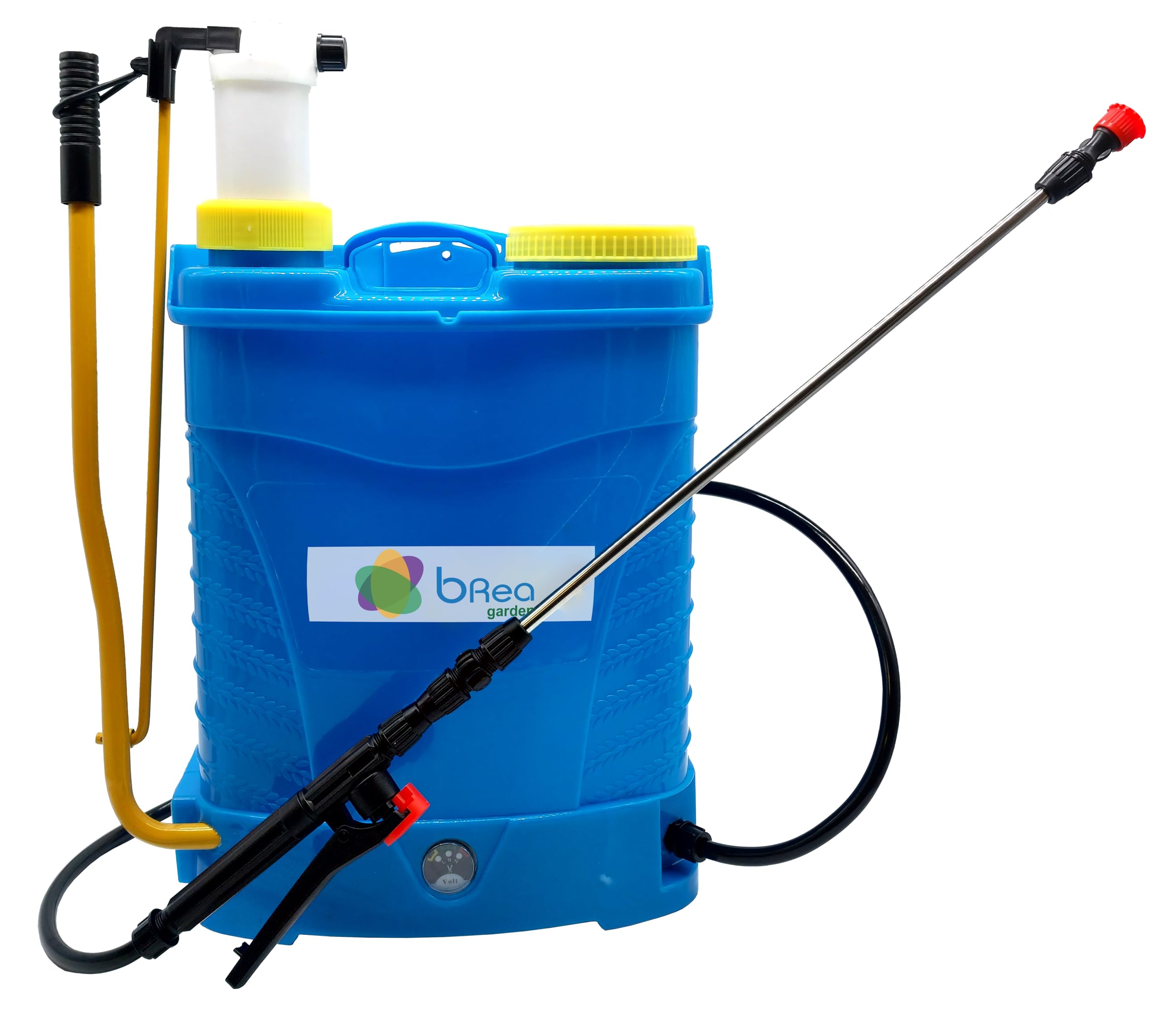 BREA - Pulverizador de Mochila a Presión de Lanza INOX con Batería Recargable, Tanque 16L.