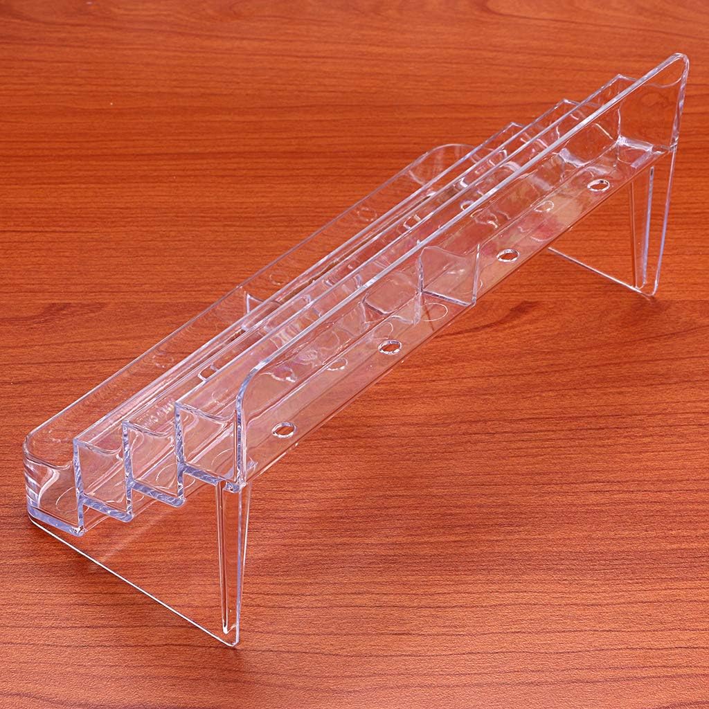 Hipiwe 2pcs 8 Pockets Acrylic Business Card Holder Stand Clear Desktop Countertop Acrylic Index Card Filling Display : Office Products