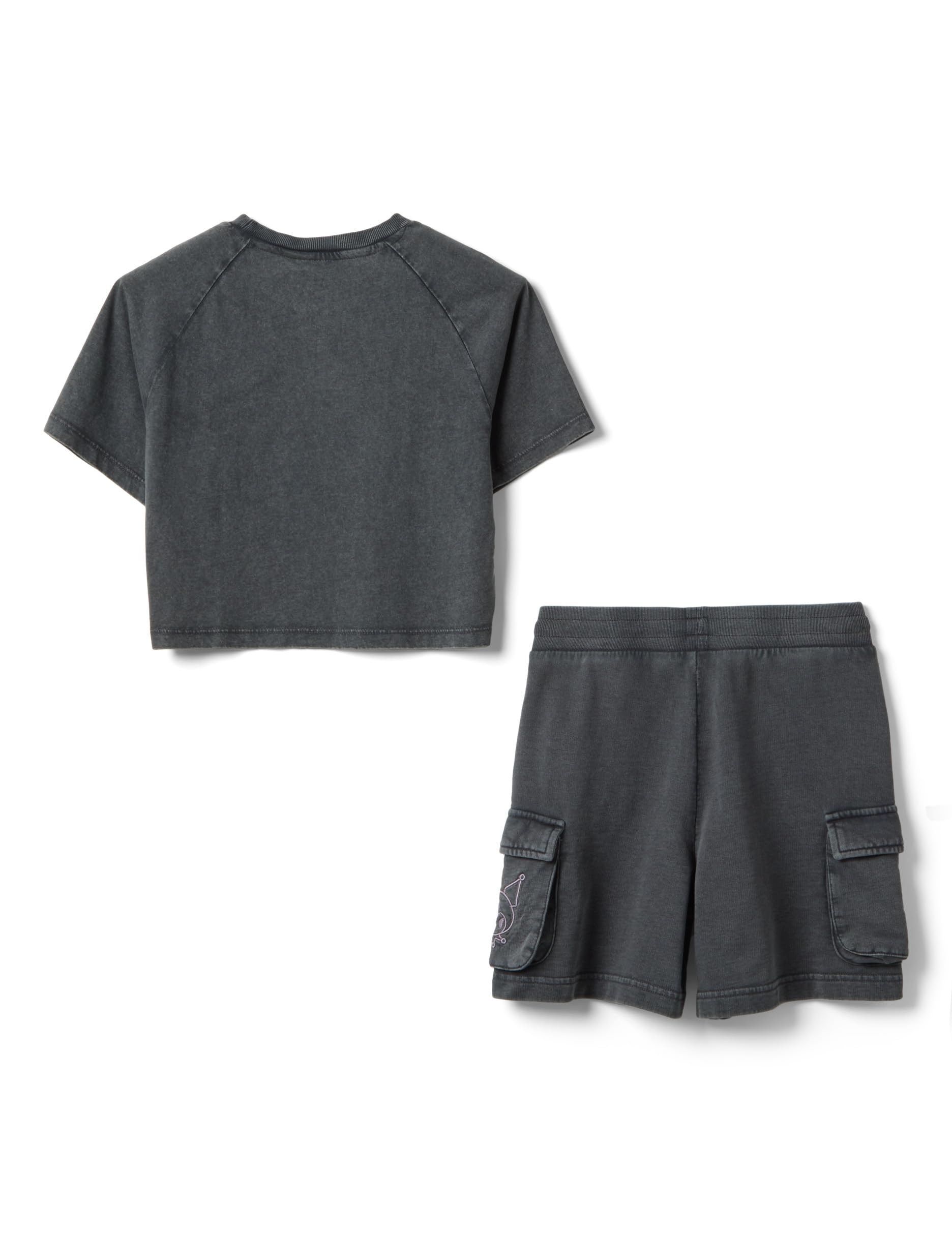 OVS KIDS Set maglia shorts relaxed in puro cotone grigio da ragazza con Kuromi