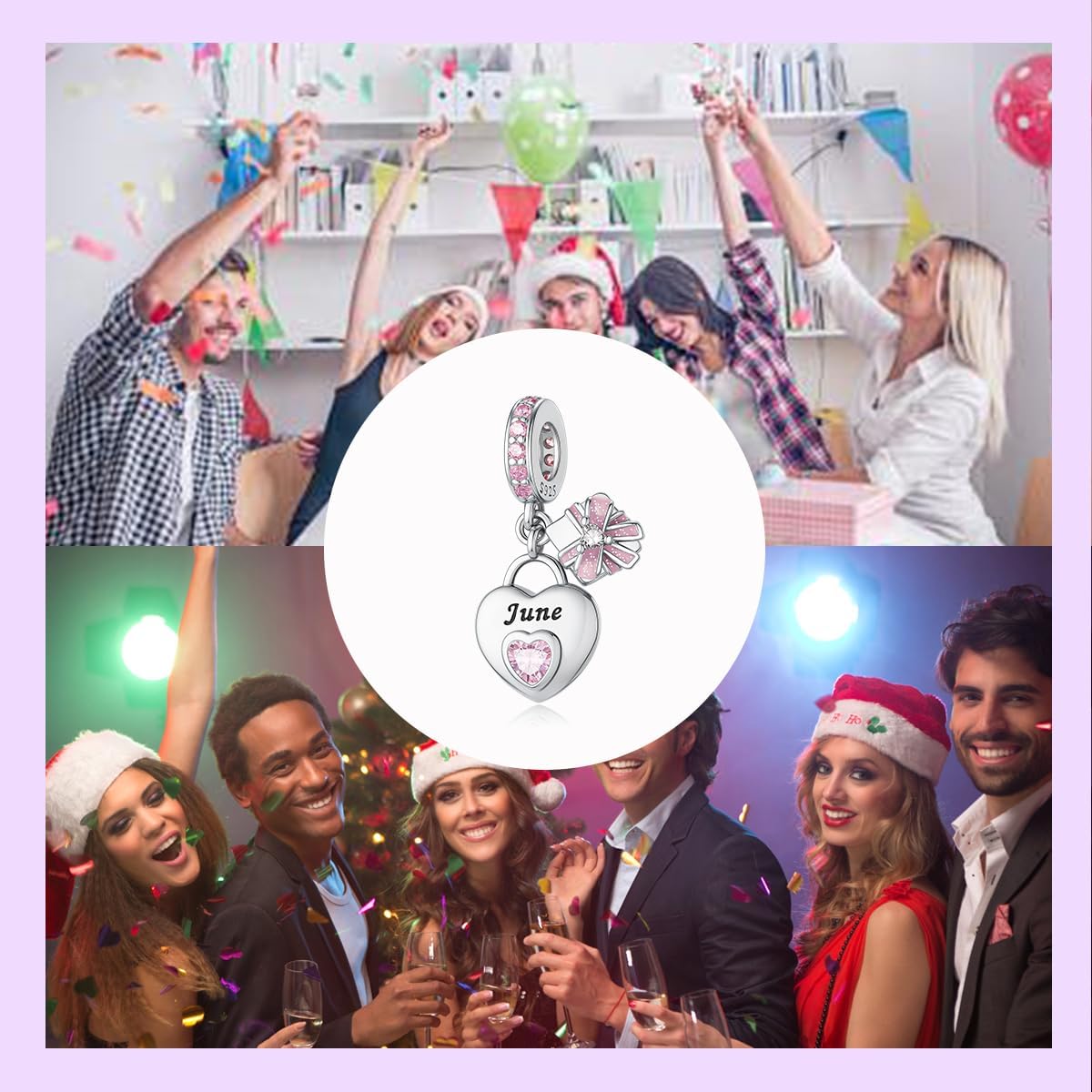 925 Sterling Silver Birthstone Bracelet Charm - Unique Heart Shaped Design, Fits most Europe Pandora Bracelets and Necklaces, women's DIY holiday Gifts - Image 6