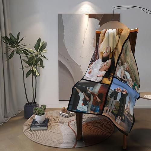 Miniatura 8 de Manta personalizada con texto fotográfico, regalos personalizados para novia, novio, familia, amigo, mamá, papá, en San Valentín, Día del Padre, Día