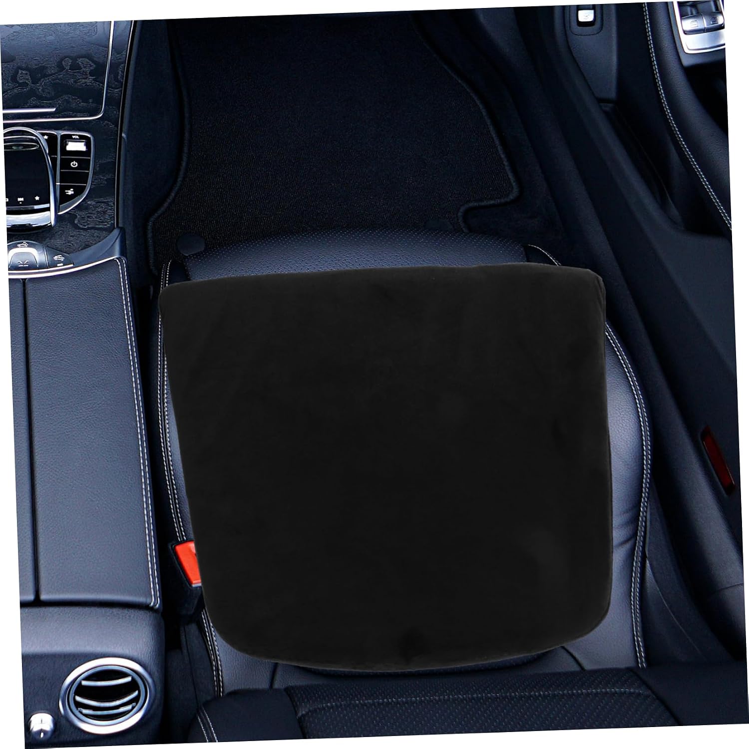 Auto Seat Cushion Car Seat Wedge Pad for Comfort Breathable Polyester Black