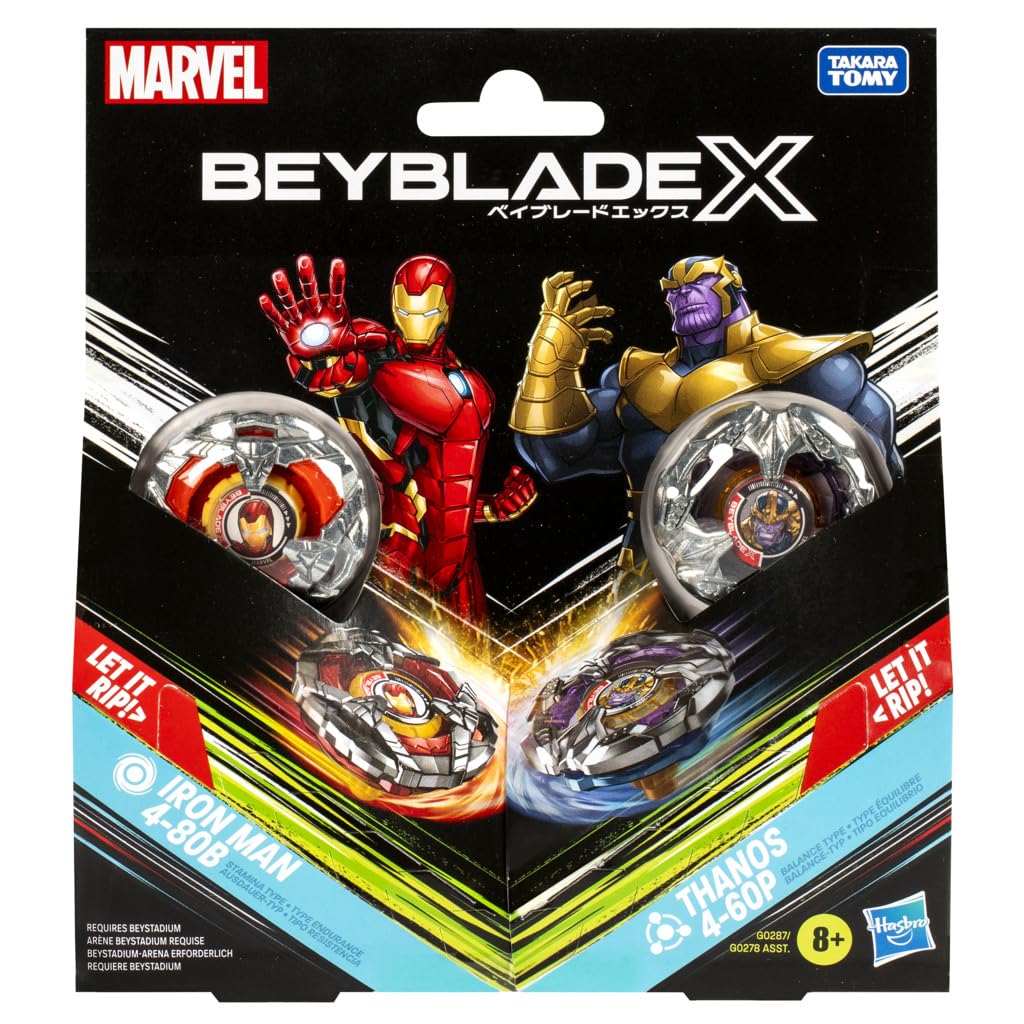 ベイブレードX マーベル アイアンマン 4-80B サノス 4-60P ハズブロ Amazon.com: Beyblade X Marvel Collab Iron Man 4-80B vs