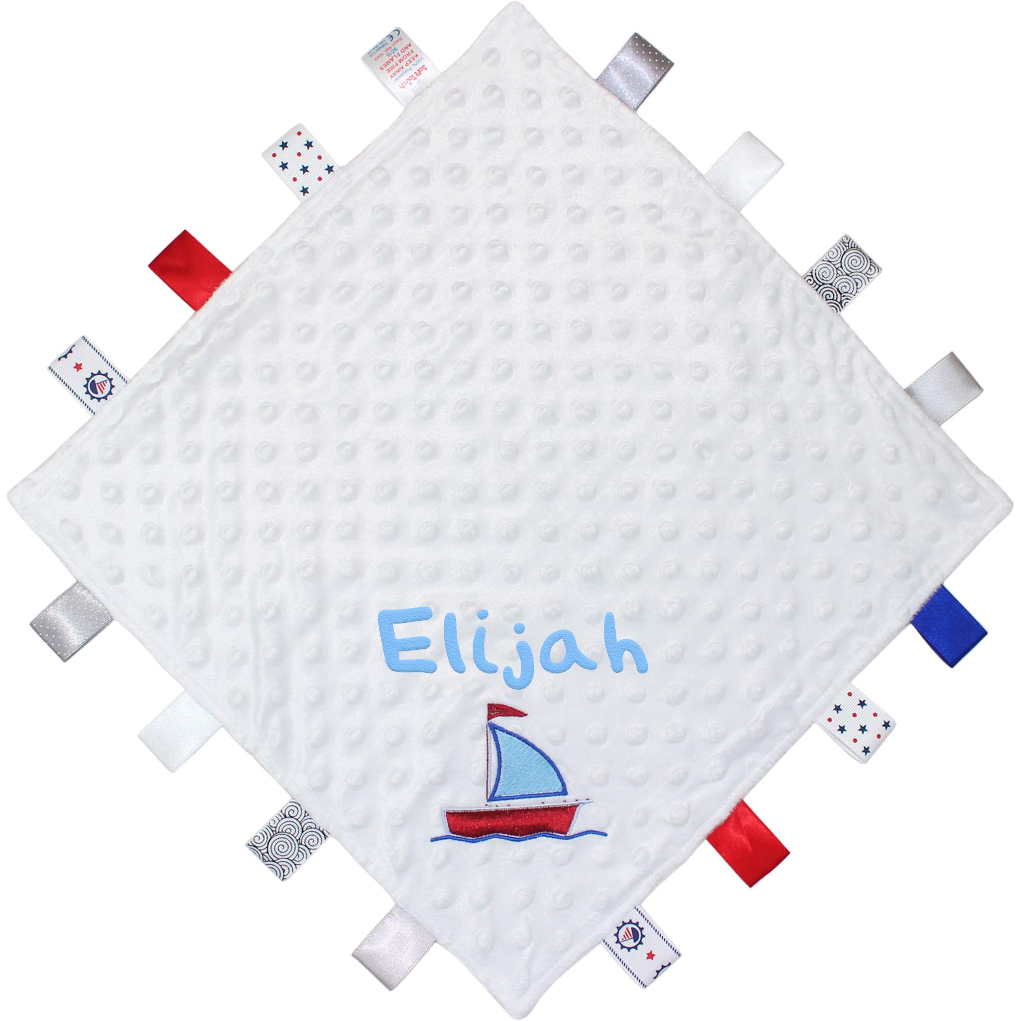 Personalised Boy's Nautical Taggy Blanket Comforter