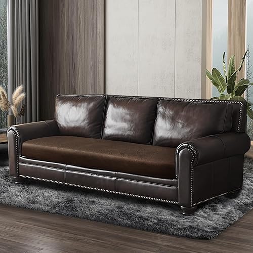 Miniatura 8 de Juego de fundas de cojín de sofá con aspecto de cuero, protector de muebles para sillón seccional, sofá biplaza para mascotas y niños, elástico (1