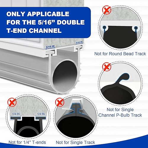 Miniatura 4 de DGSL Sellos de goma para puerta de garaje, tira de sellado de repuesto, universal resistente a la intemperie (gris, 16 pies)