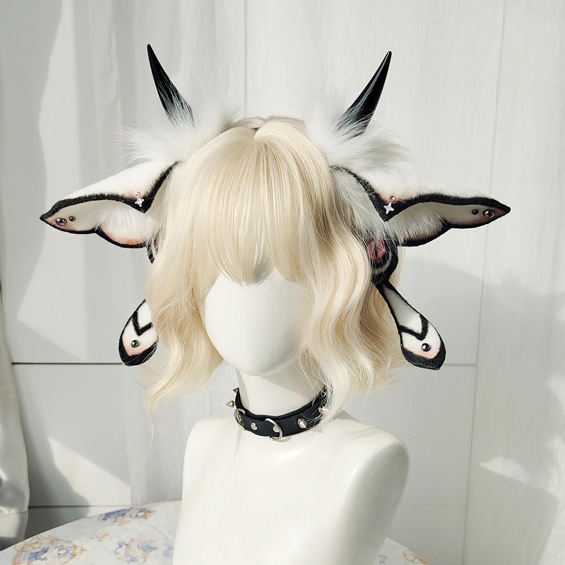 Diadema con alas grandes y esponjosas, diadema con orejas de animales para fiestas de cosplay, accesorios para disfraces de Halloween, para Navidad, Pascua, carnavales, bailes