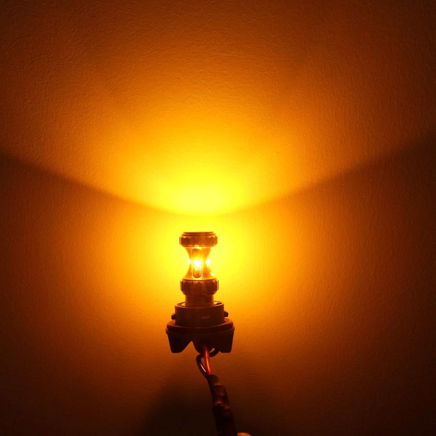 Alla Lighting 1157 7528 LED Bulbs 3000lm Extreme Super Bright Car Signal Reverse Stop Brake Tail Lights DRL BAY15D 2357 3496 2057, Amber Yellow