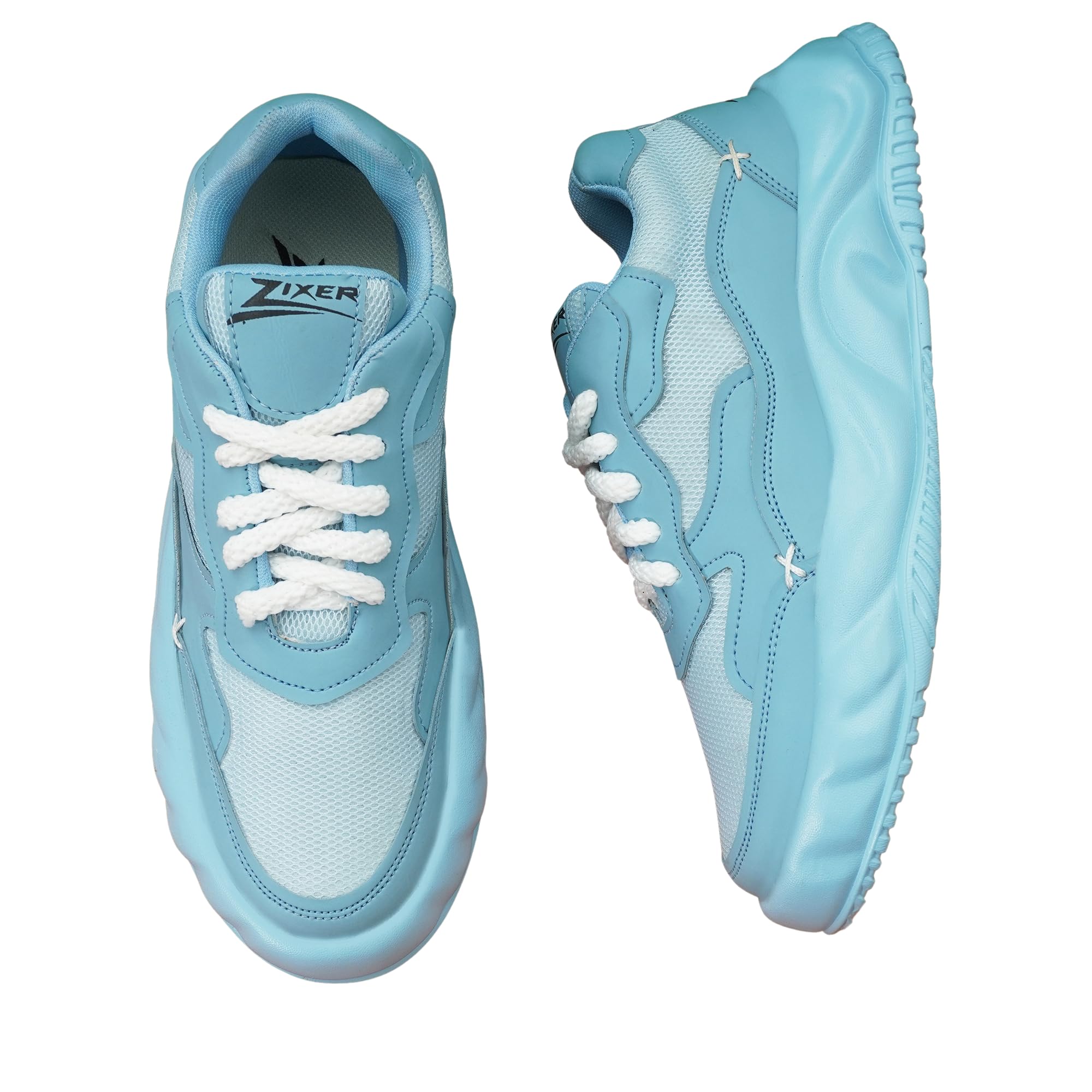 Zixer Mens Light Weight High Top Platform Fashion Synthetic Leather Sneakers | Sports, 5 Star Casual Shoes for Mens | Ankle Lace-Up Footwear for Men or Boys Sky Blue (B0D9FSFTFZ) Amazon Price History, Amazon Price Tracker