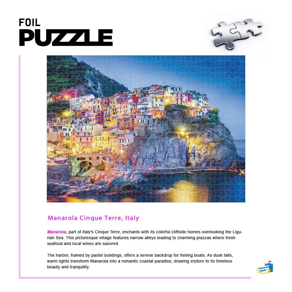 Puzzle 1000 Piezas Cinque Terre Romántico | Para Adultos | Tamaño 70x50 Cm | Incluye Póster Y Caja De Regalo