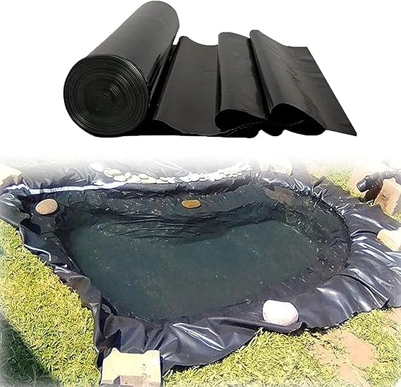 Image CIDMUS Fish Pond Preformed Liners Garden Pool Membrane Heavy Duty Pond Skins Weight 290g/㎡ Reinforced Landscaping (Color : Black, Size : 4x5m)