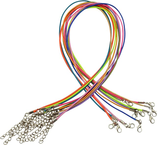 10 Pcs Waxed Necklace Cord,Adjustable Necklace Cords Necklace String,1.5mm Waxed Necklace Cord with Lobster Clasp for Christmas Necklaces DIY Bracelet Jewellery Making(Color Random)