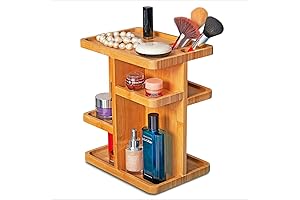 Bamboo 360 Degree Rotating Makeup Organizer: Your Vanity's New Essential