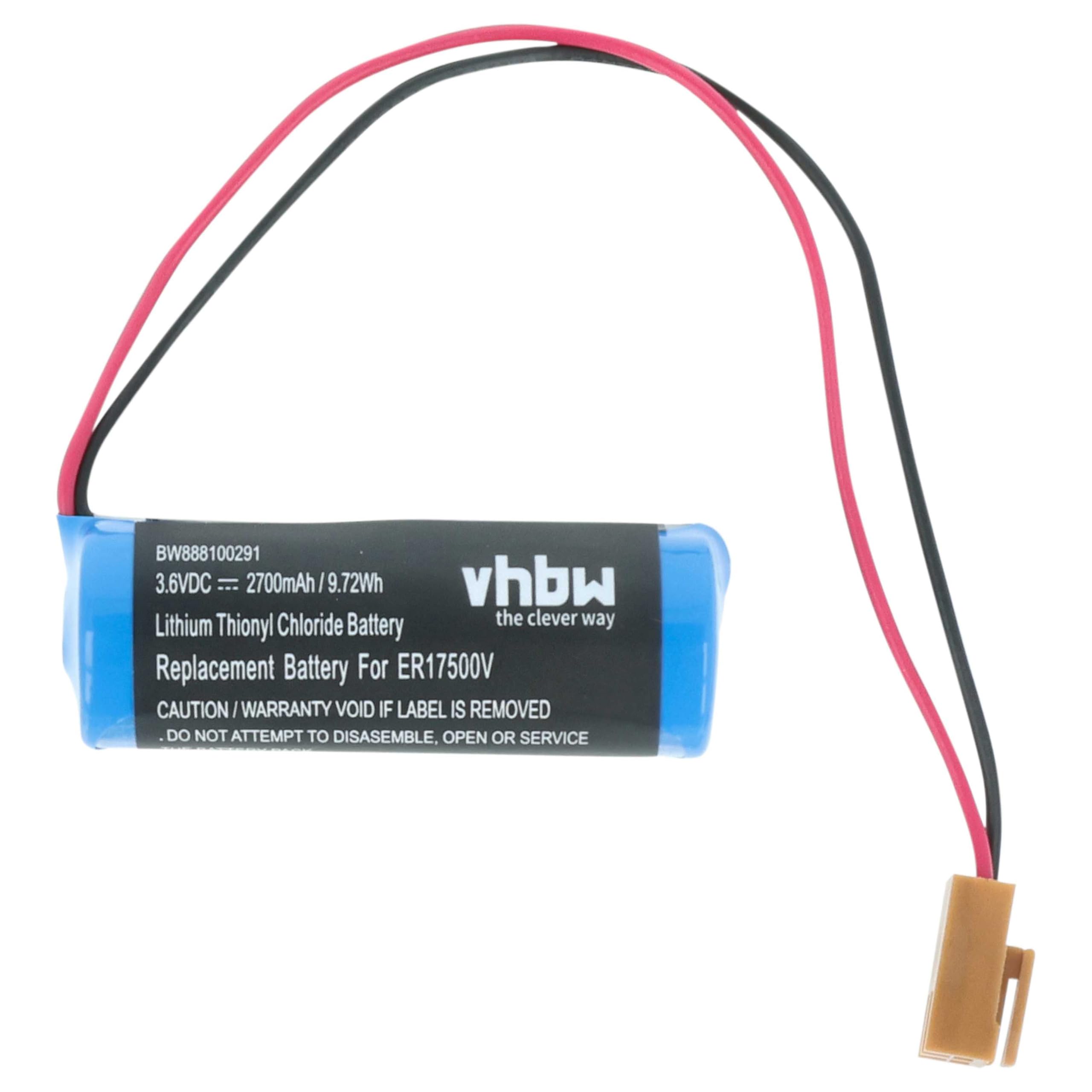 vhbw 5x batteria sostituisce Toshiba ER17500V per Programmable Logic Controller (2700mAh, 3,6V, Li-MnO2)