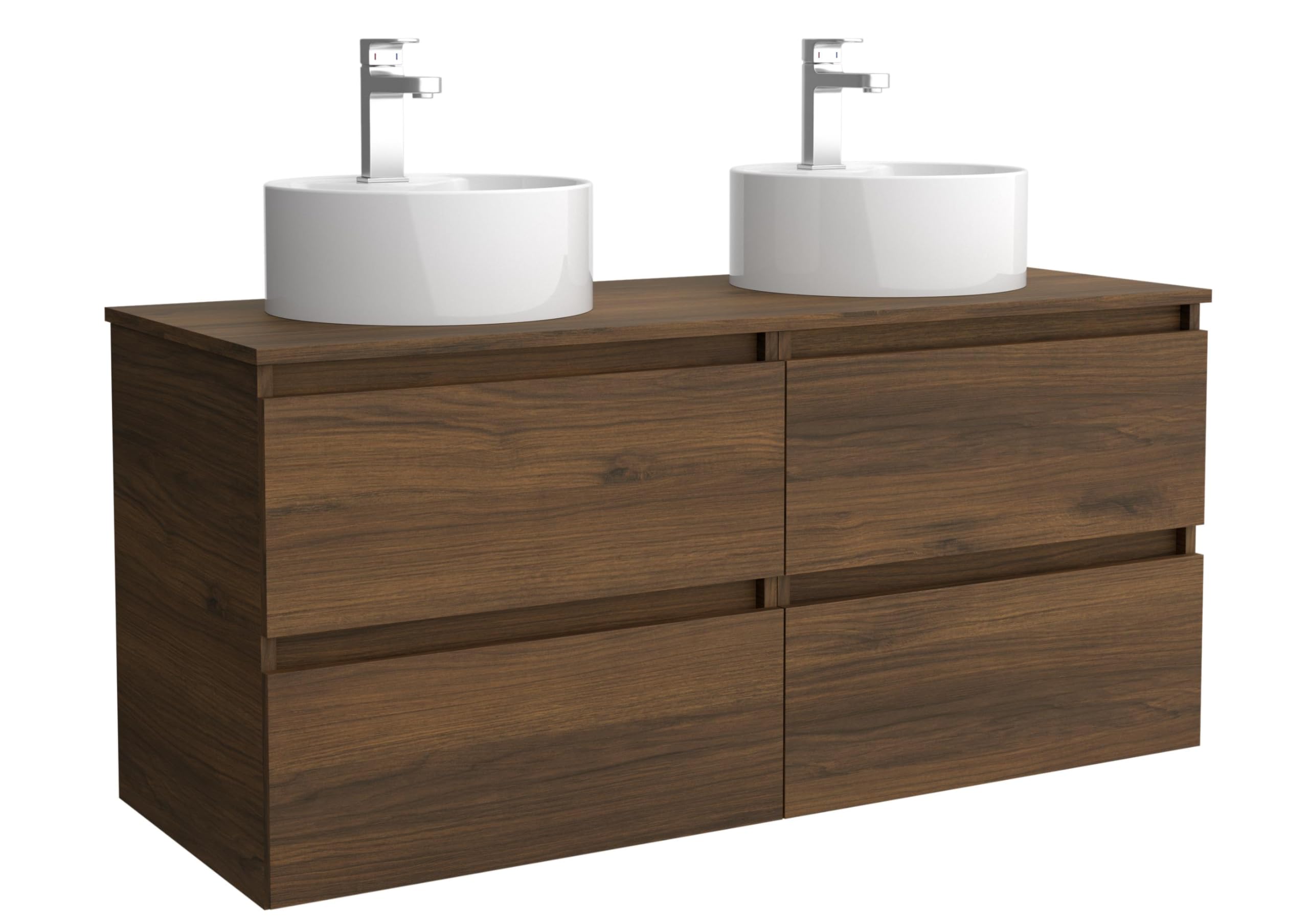 Salgar Mueble de baño Bequia 140cm + Encimera + Lavabo posar | Nogal|140x45x56