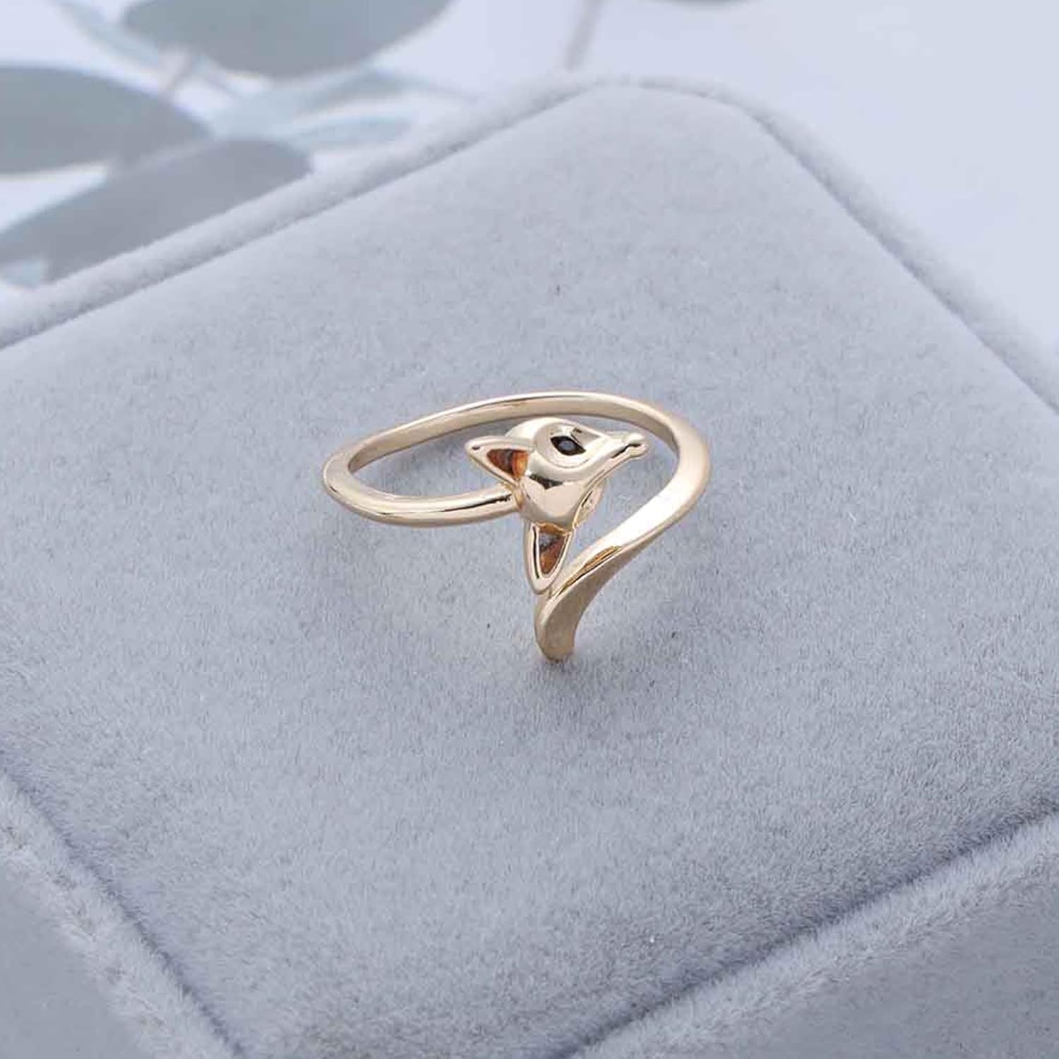 Minimalist Gold Plated Open Ring Dainty Animal Fox Ring Open Adjustable Rings Jewelry for Women - Image 3