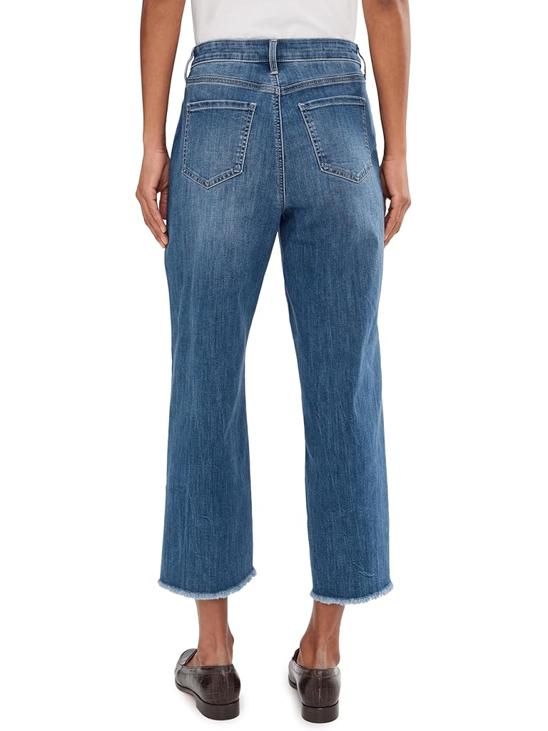Blue NYDJ Coco Relaxed Wide Leg Crop Jeans