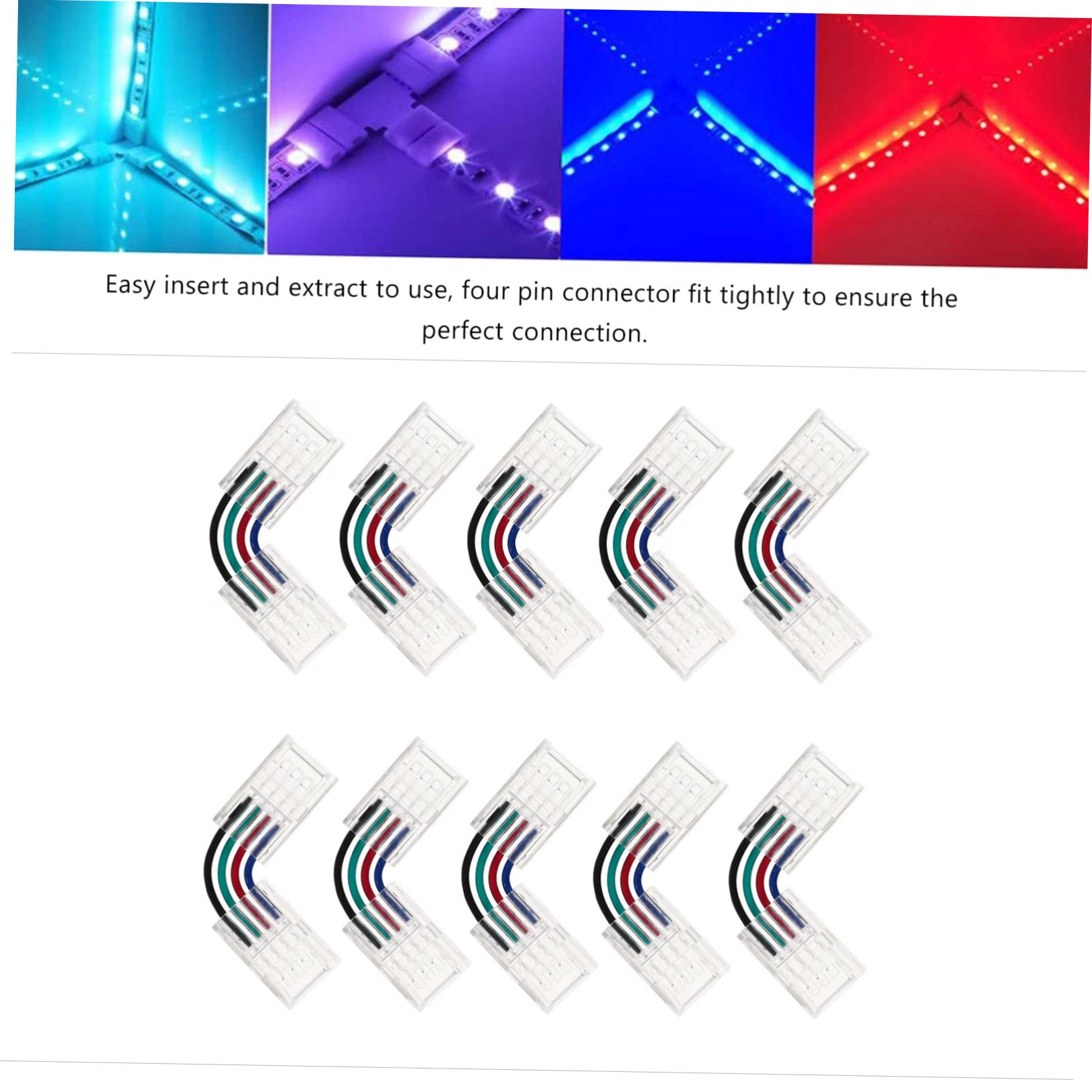 Amosfun 3sets Streifen Licht Adapter Streifen Lichter Anschlüsse Für Verwenden 10 Stücke * 3