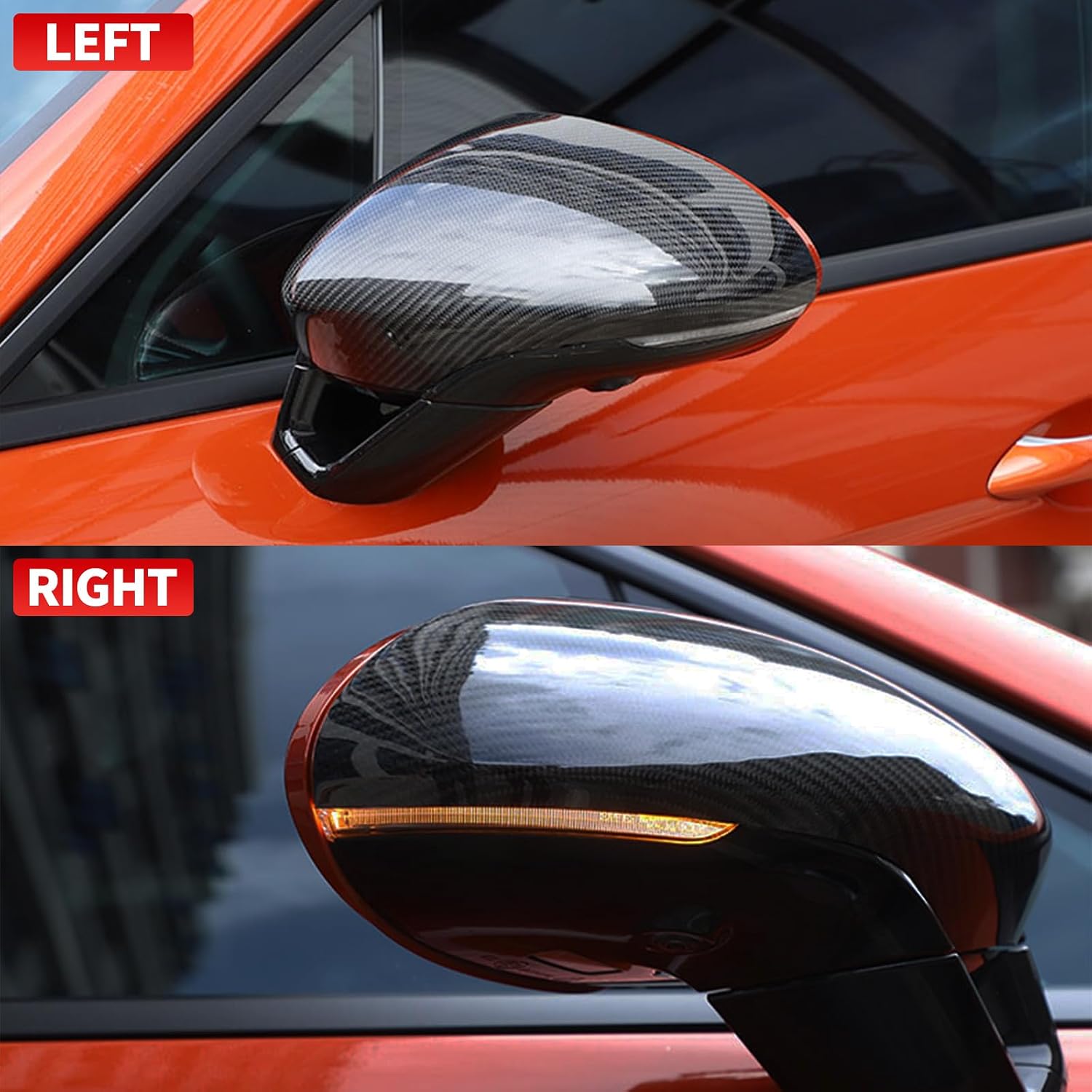 Carbon Fiber Car Side Rearview Mirror Cover Trim Compatible with 2017-2023 Porsche Panamera Side Car Mirror Caps Automotive Compatible with Porsche Panamera 971