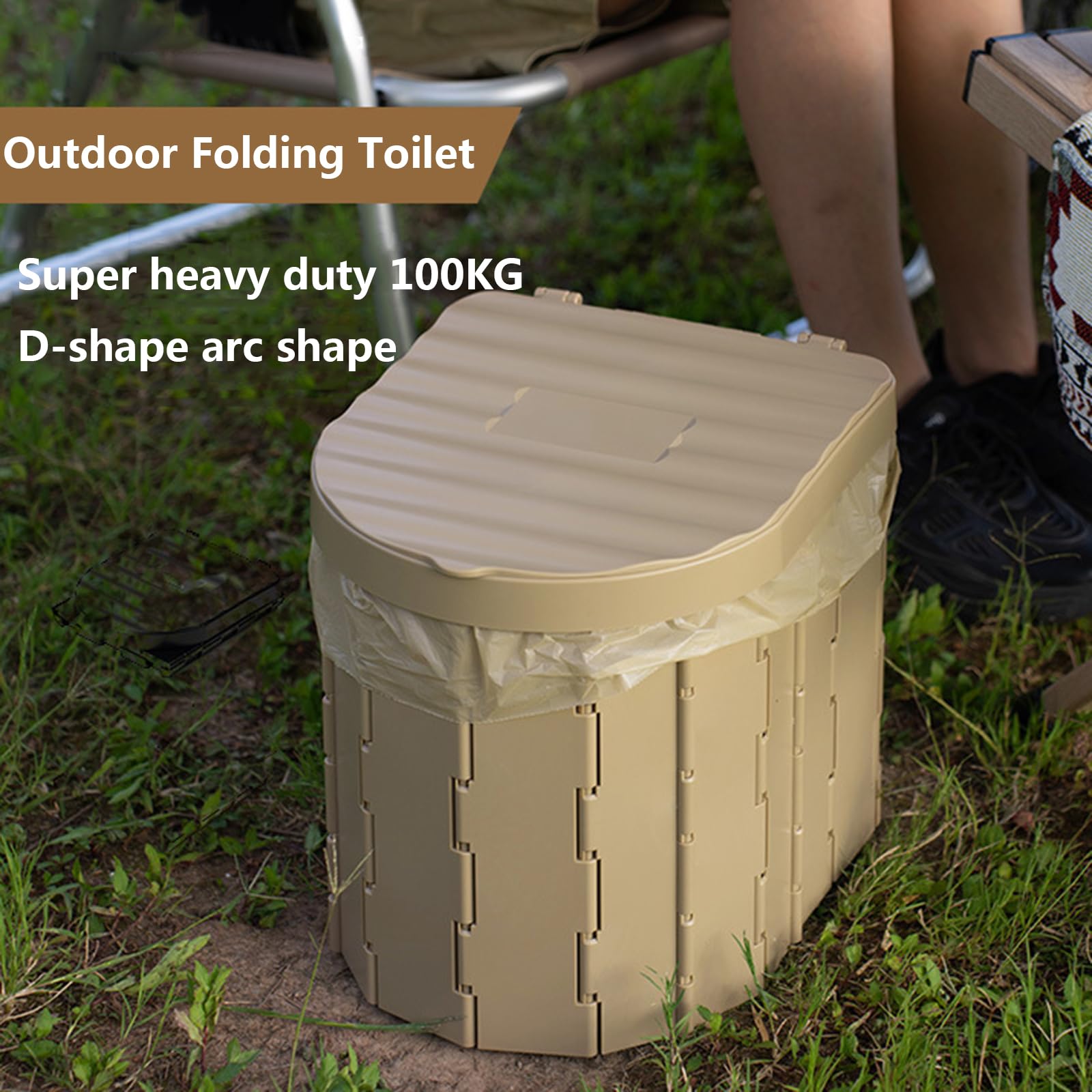 Campingtoilette Faltbar Klappbare Camping Toilette Reisetoilette Wc Mit 1 Rollen Biologisch Abbaubaren Müllbeutel Mobile Campingklo Für Draußen Oder Drinnen Faltbares Töpfchen Für Autocamping