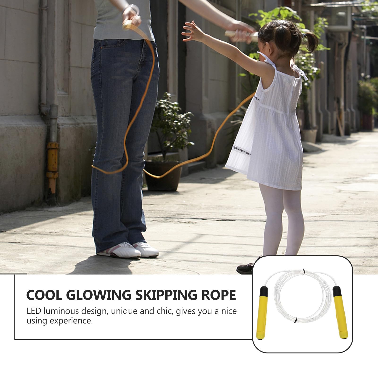Corda per saltare arcobaleno a LED per bambini che