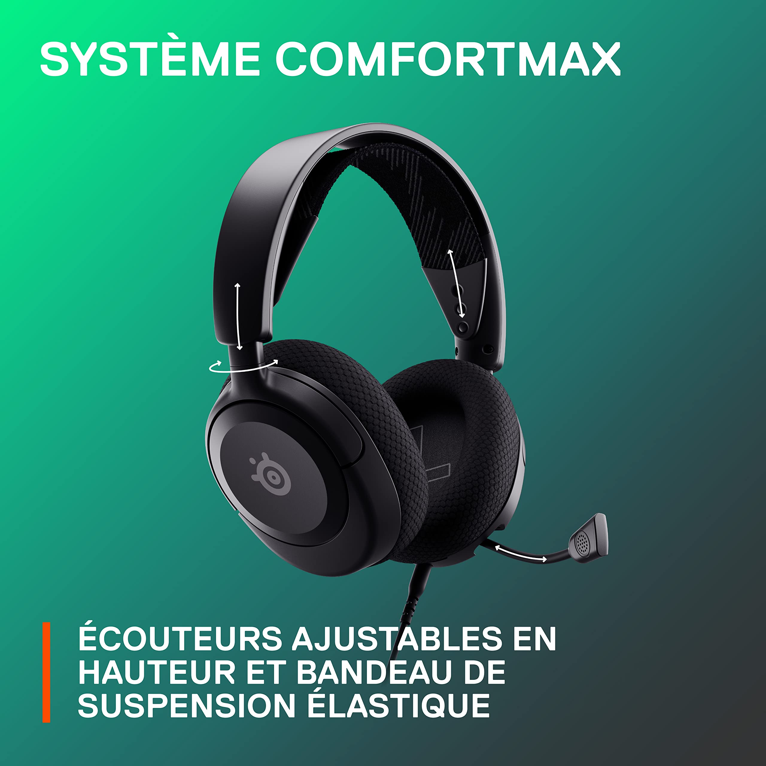 SteelSeries Arctis Nova 1 - Casque de jeu multi-système — Hi-Fi avec pilotes — Son Spatial à 360° — Coussinets d’Oreille à Mousse à Mémoire — Microphone antibruit — PC, PS5, PS4, Switch, Xbox - Noir