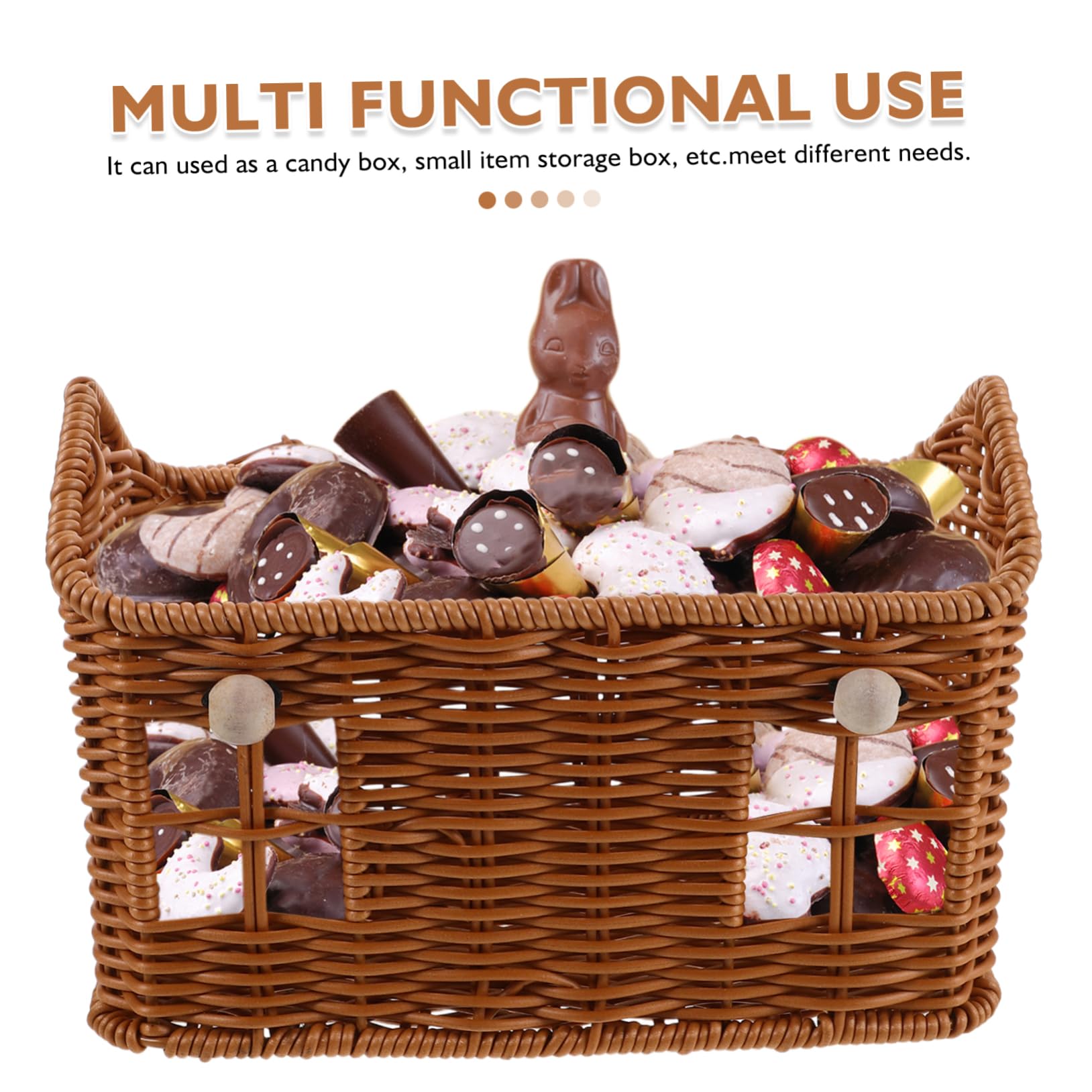 GLEAVI Cesta Tejida a Mano de Ratán para Caja de Obsequio Cajas de Regalos para Fiestas Almacenamiento para Dulces Nueces y Galletas para Shower y Bodas