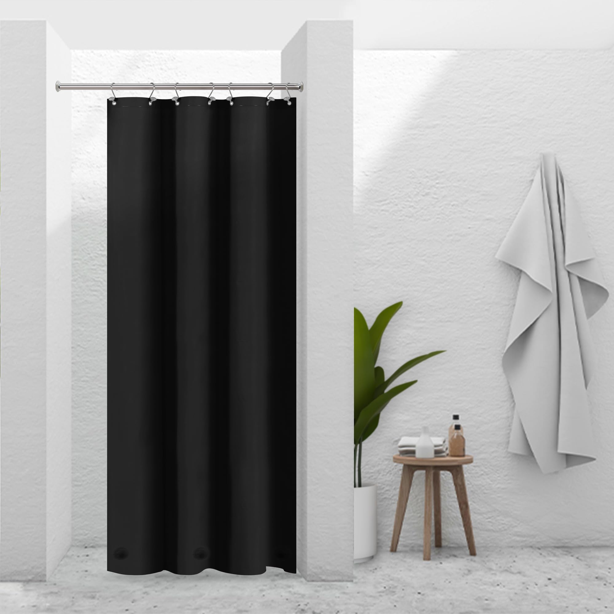 Barossa Design Black Stall Shower Curtain Liner 36" W x 72" H