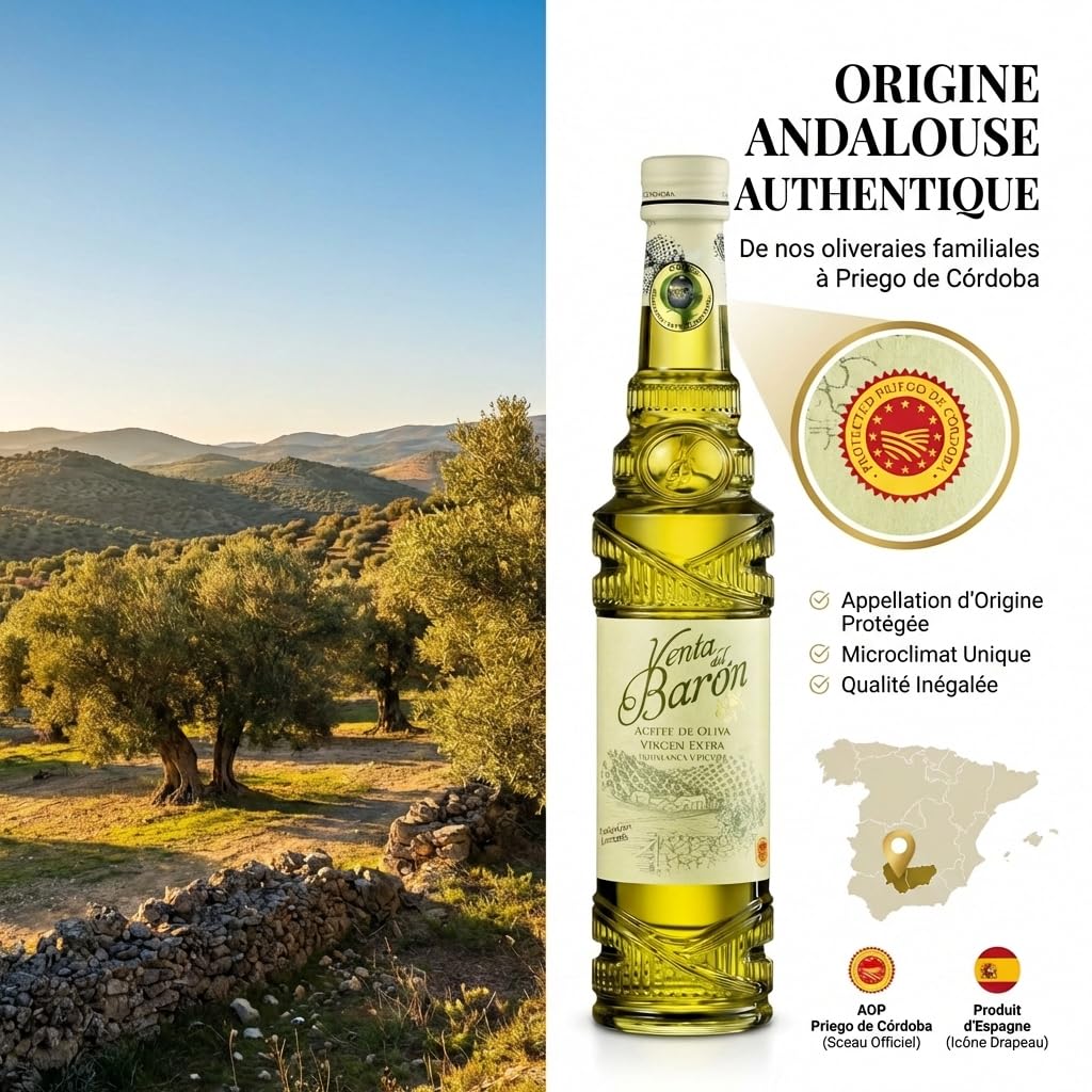 Venta del Baron 2,5 litres- huile d'olive extra vierge Hojiblanca et Picual - Appellation d'Origine Priego de Cordoba