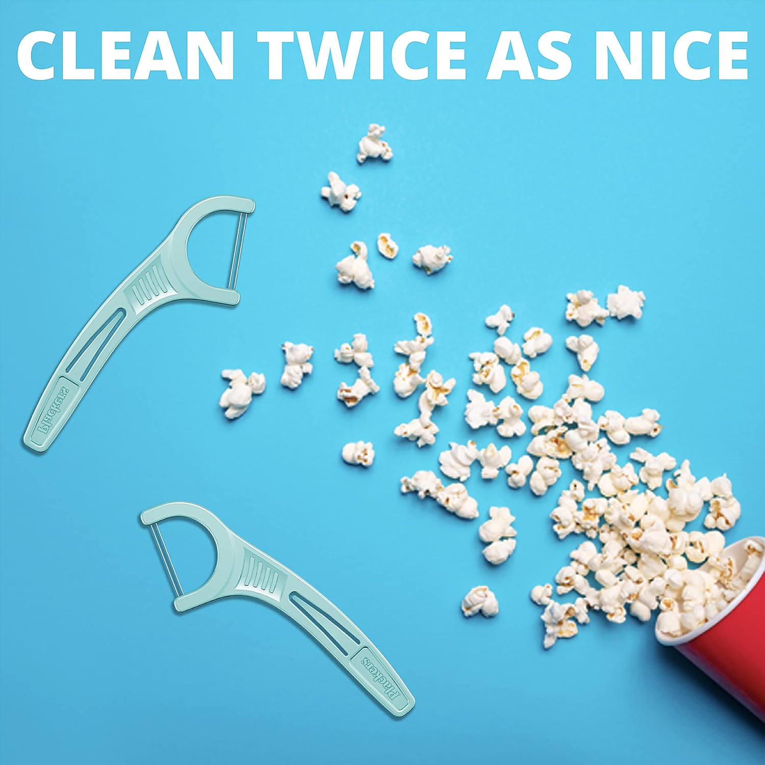 Plackers Twin-Line Dental Flossers, Cool Mint Flavor, Dual Action Flossing System, Easy Storage, Super Tuffloss, 2X The Clean, 75 Count : Flossing Products : Health & Household