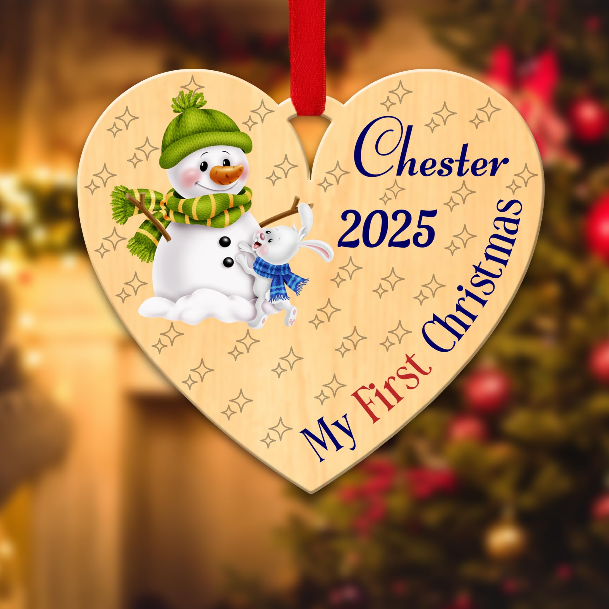 Personalised Christmas Tree Decorations Baubles for Kid's First with Custom Name | Acrylic Xmas Tree Decoration Hanging Ornaments | Personalised Bauble Gifts for Xmas Decorations