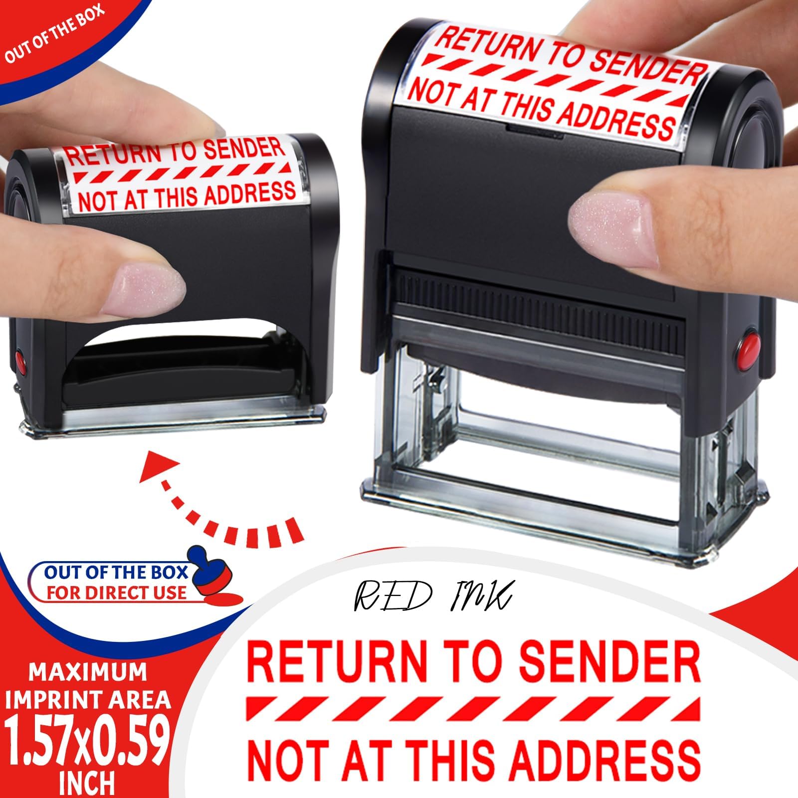 Return to Sender Stamps Self Inking Personalized Stamps for Business Supplies Custom Rubber Business for Return to Sender,Return Address Stamps Red Ink(Return to Sender Not at This Address)