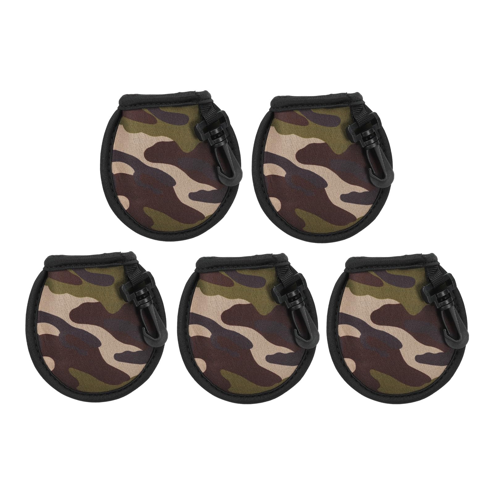 PATIKIL Golf Ball Washer Pouch, 5 Pack Portable Golf Balls Cleaner Pocket Bag with Hanging Clip for Women Men Golf Exercise, Army Green