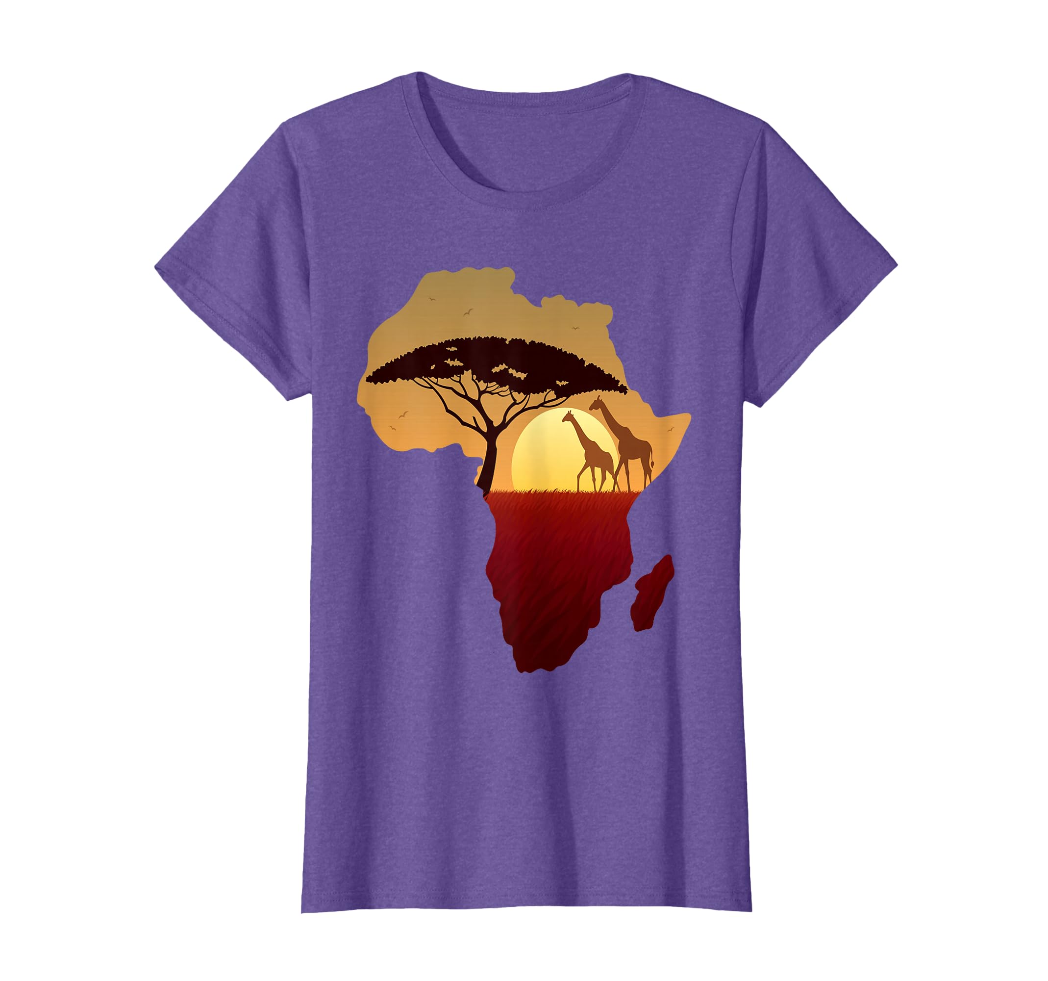 Giraffe Map Dad South Animals Big Five Safari T-Shirt