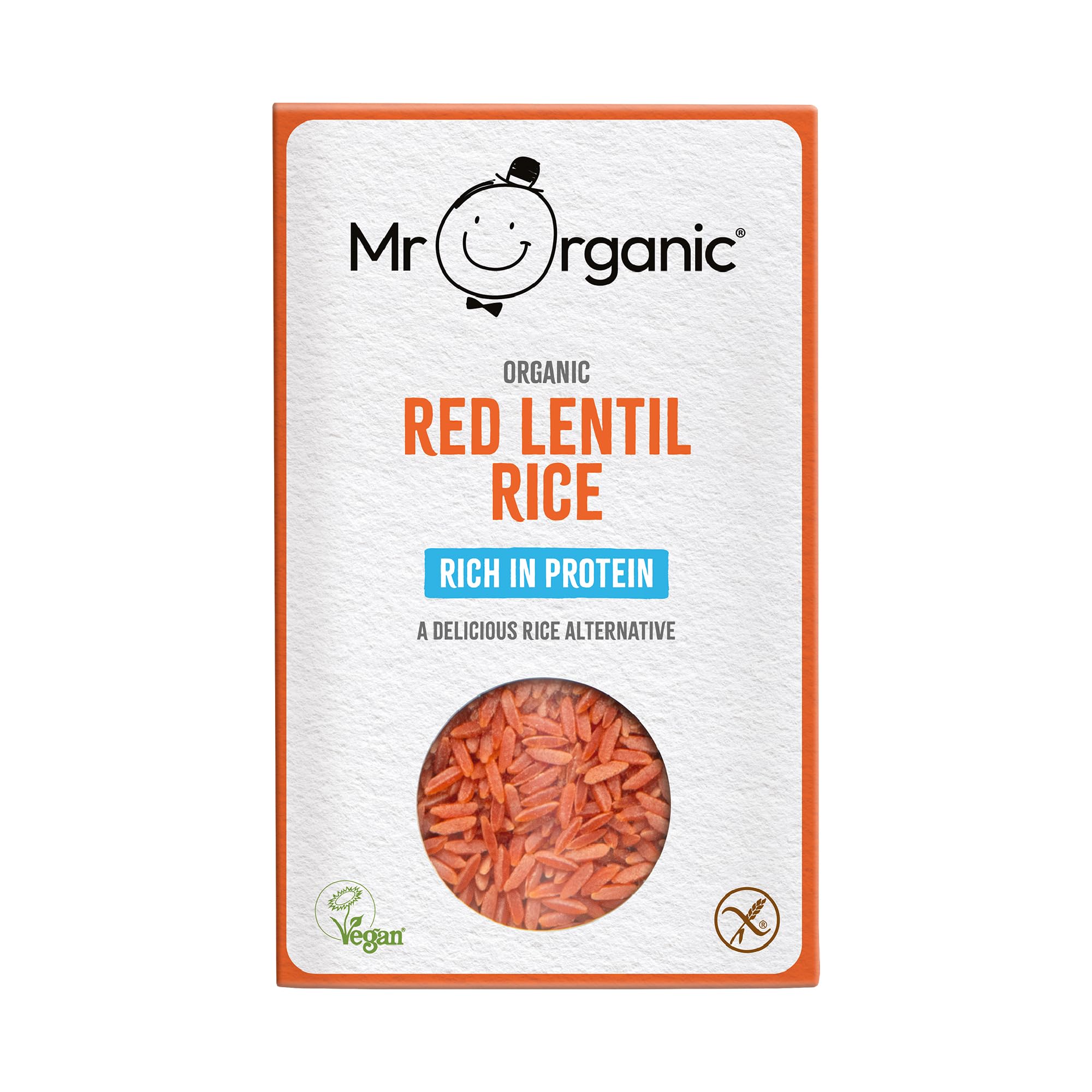 Mr Organic - Organic Mr Organic Red Lentil Protein Rice 250g - Non GMO & Preservative Free - Gluten Free & Vegan - Made With Red Lentil Flour