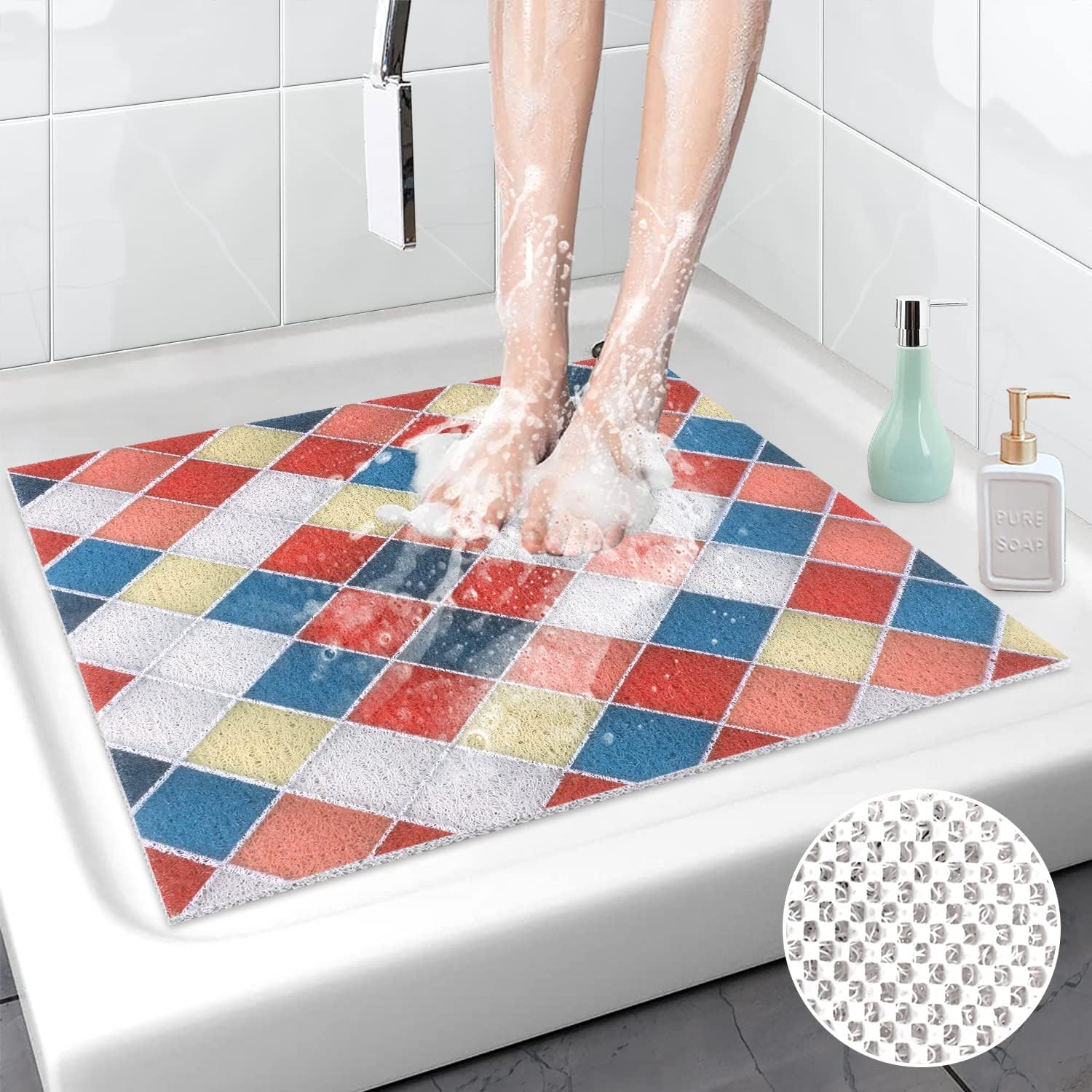 Shower Mat Non Slip, Soft Comfort Massag Bathtub mat with
